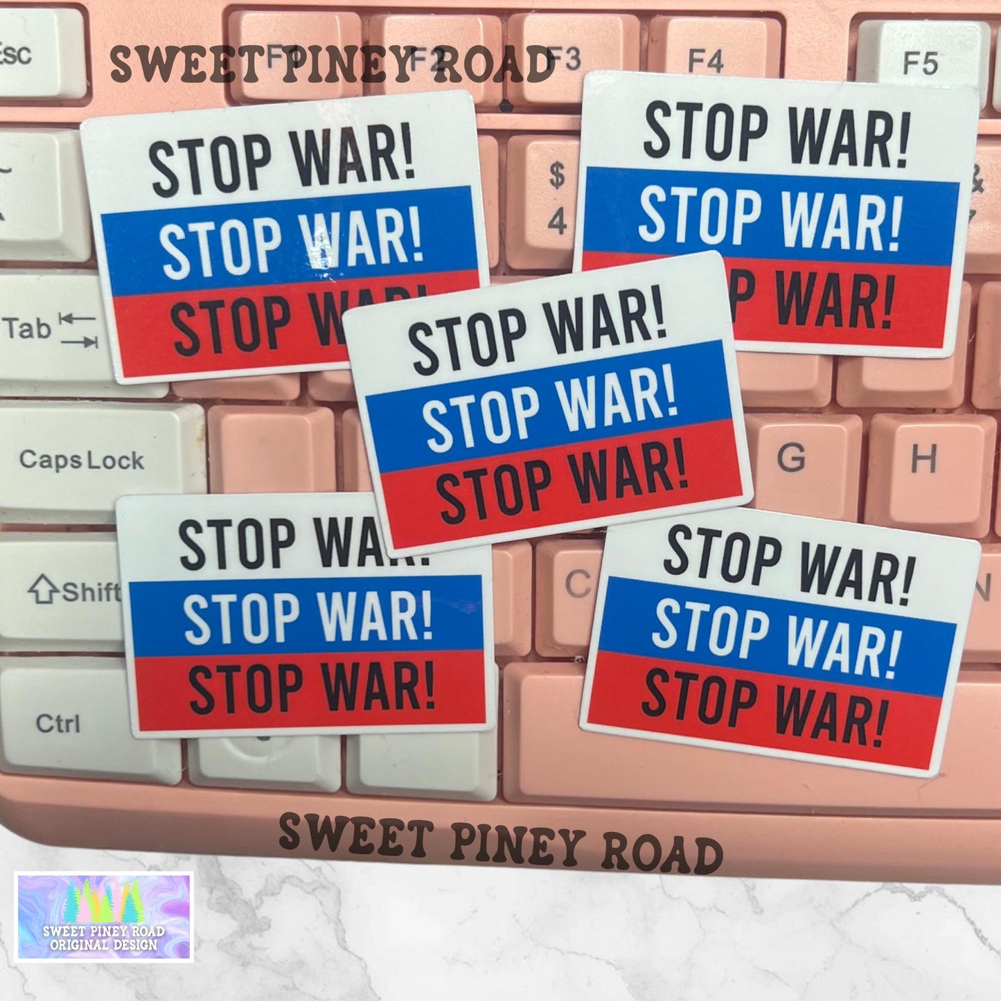 Stop War Sticker Pack, Glossy FDT Anti-Trump Stickers, Peaceful Protest Rally Activism Decals, Political Handouts