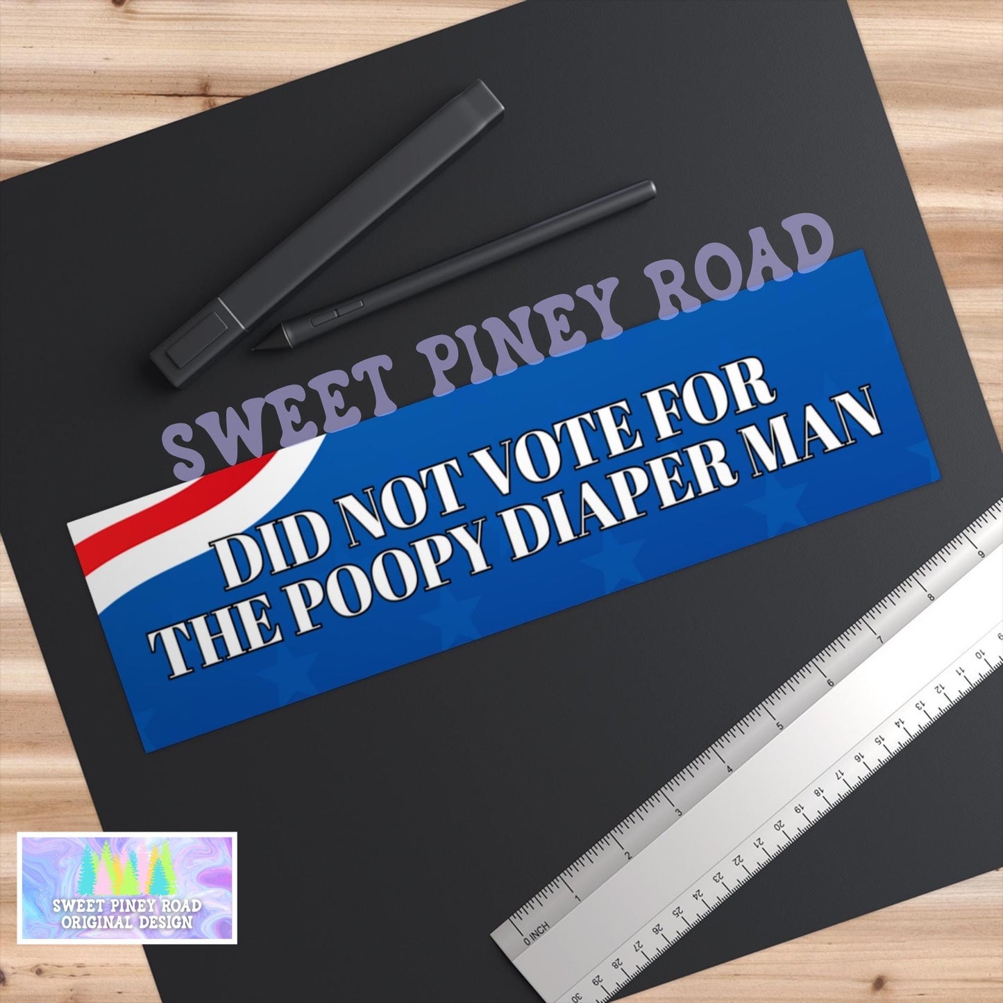 Did Not Vote For Poopy Diaper Man Car Magnet, Funny FDT Bumper Sticker, Anti-Maga Political Satire Gift