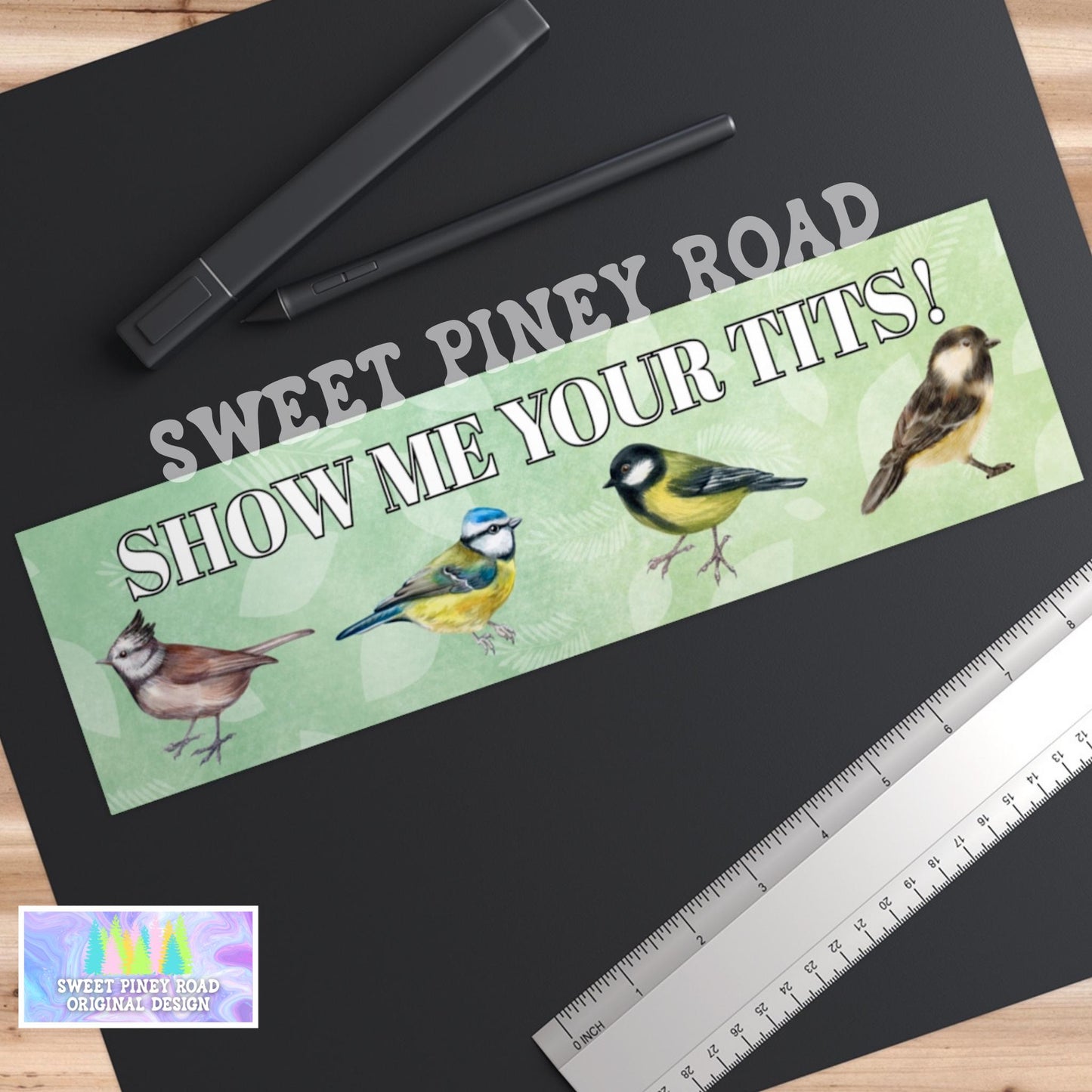 Show Me Your Tits Bird Car Magnet, Funny Bumper Sticker, Gag Gift For Bird Lover, Ornithology Humor for Nature Lovers