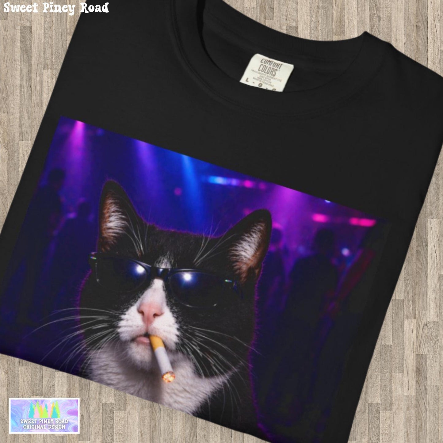 Tuxedo Cat Tshirt, Hilarious Kitty Lover Gag T-Shirt Gift Idea, Tee For Animal Lover, Cats Nightclub Shirt, Animals Doing Human Things