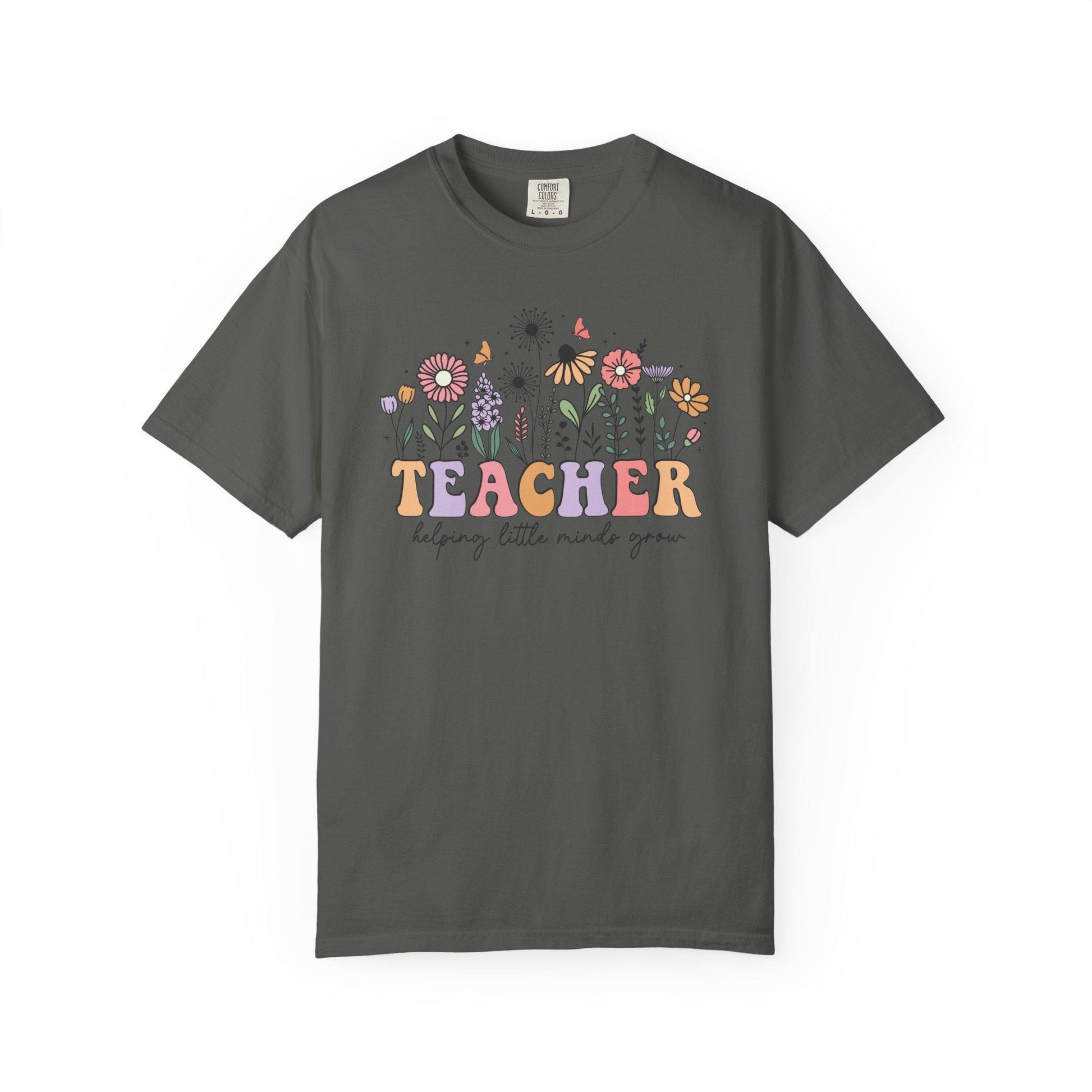 Comfort Colors® Teacher Shirt for Back to School, Helping Little Minds Grow Flower Tee