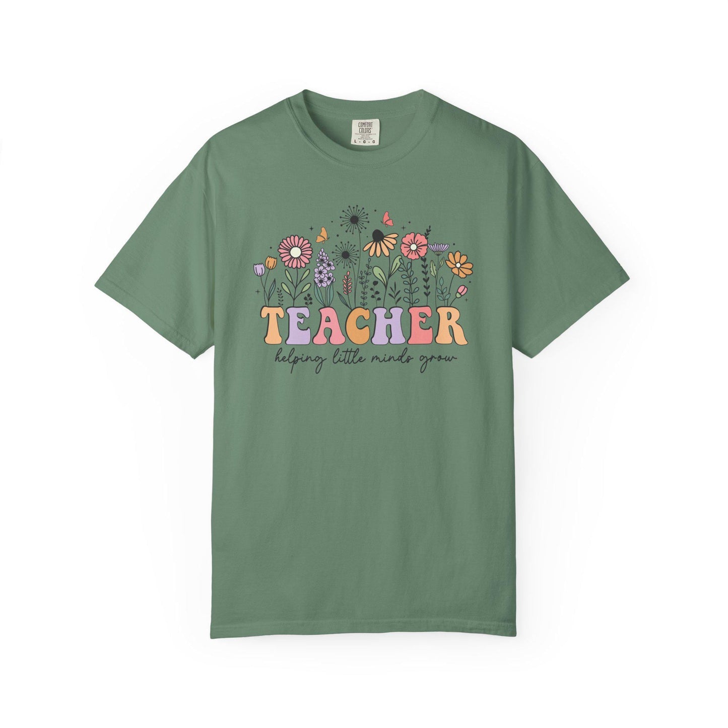 Comfort Colors® Teacher Shirt for Back to School, Helping Little Minds Grow Flower Tee