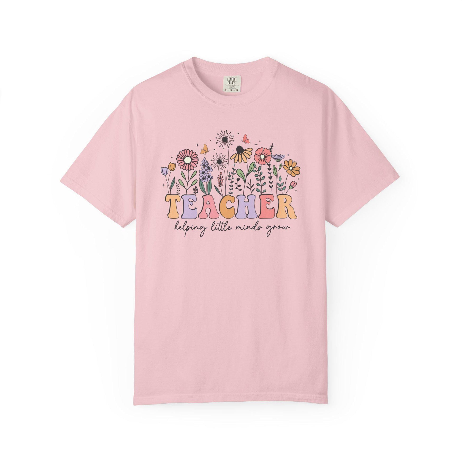 Comfort Colors® Teacher Shirt for Back to School, Helping Little Minds Grow Flower Tee