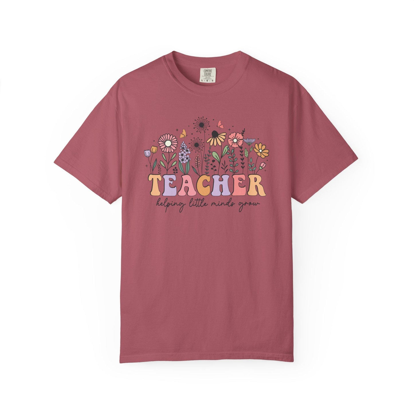 Comfort Colors® Teacher Shirt for Back to School, Helping Little Minds Grow Flower Tee