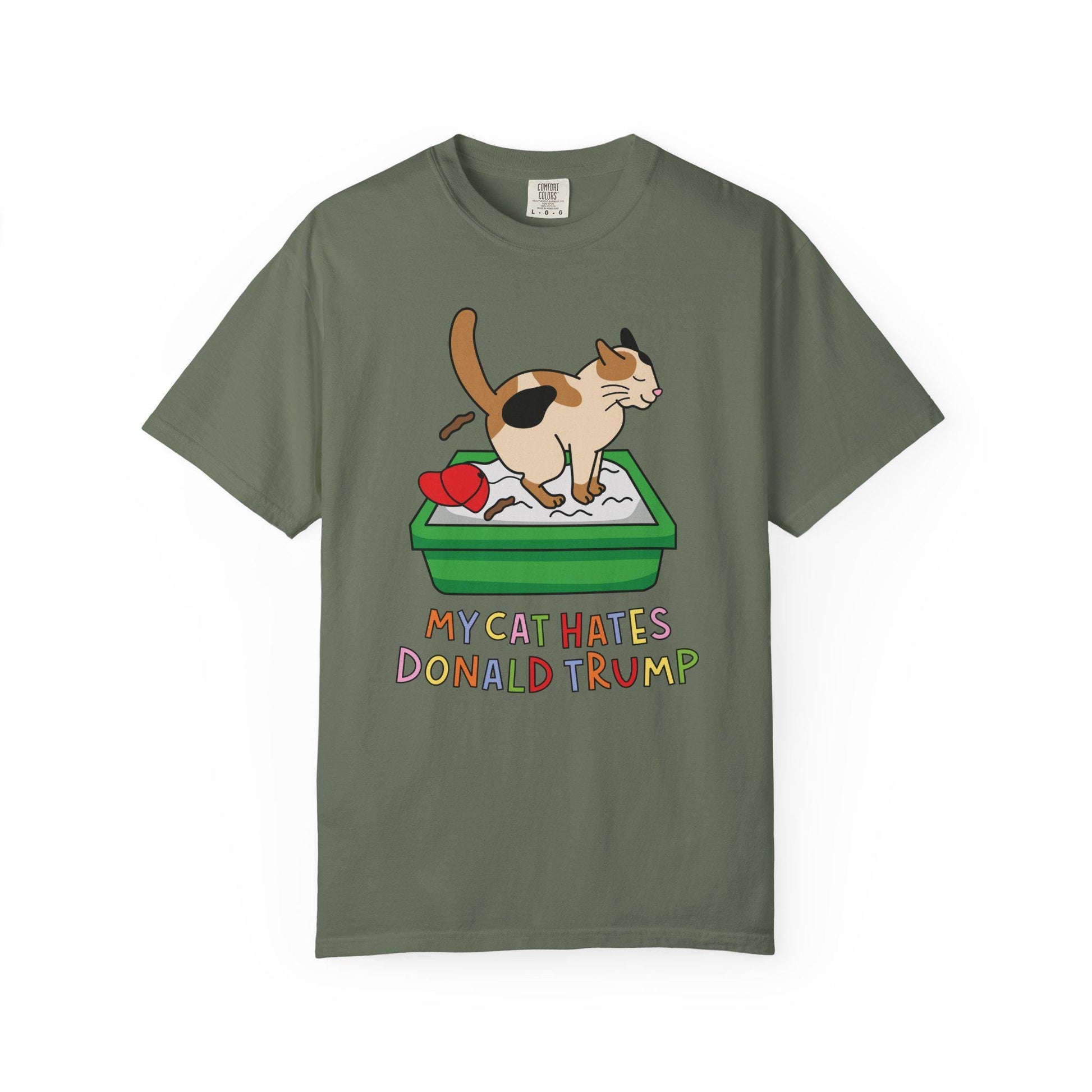 Comfort Colors® My Cat Hates Donald Trump Shirt for Protest Rally, Anti-Trump FDT Merch