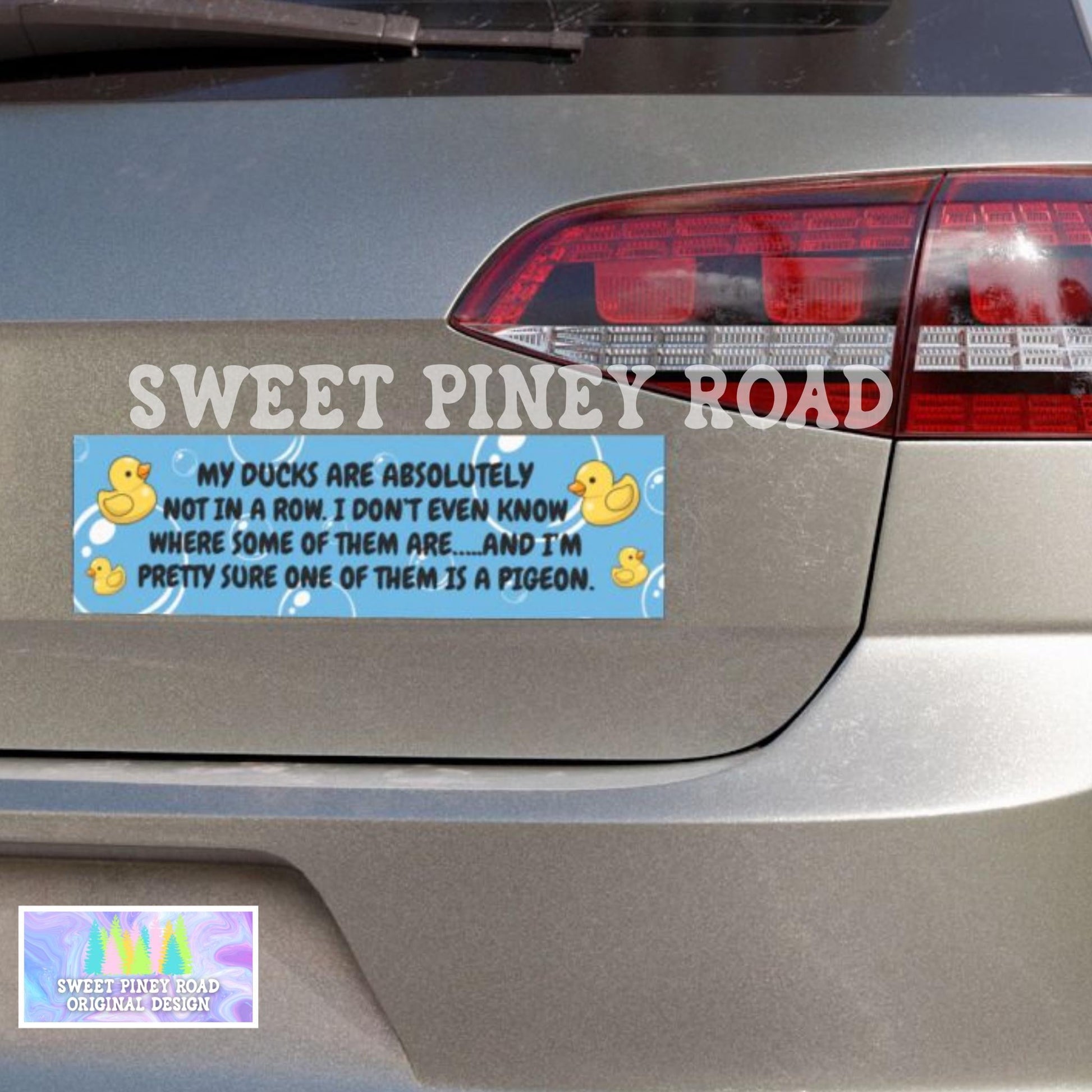 Ducks In A Row Car Magnet, Funny Bumper Sticker, Duck Lover Gag Gift, New Driver Animal Humor
