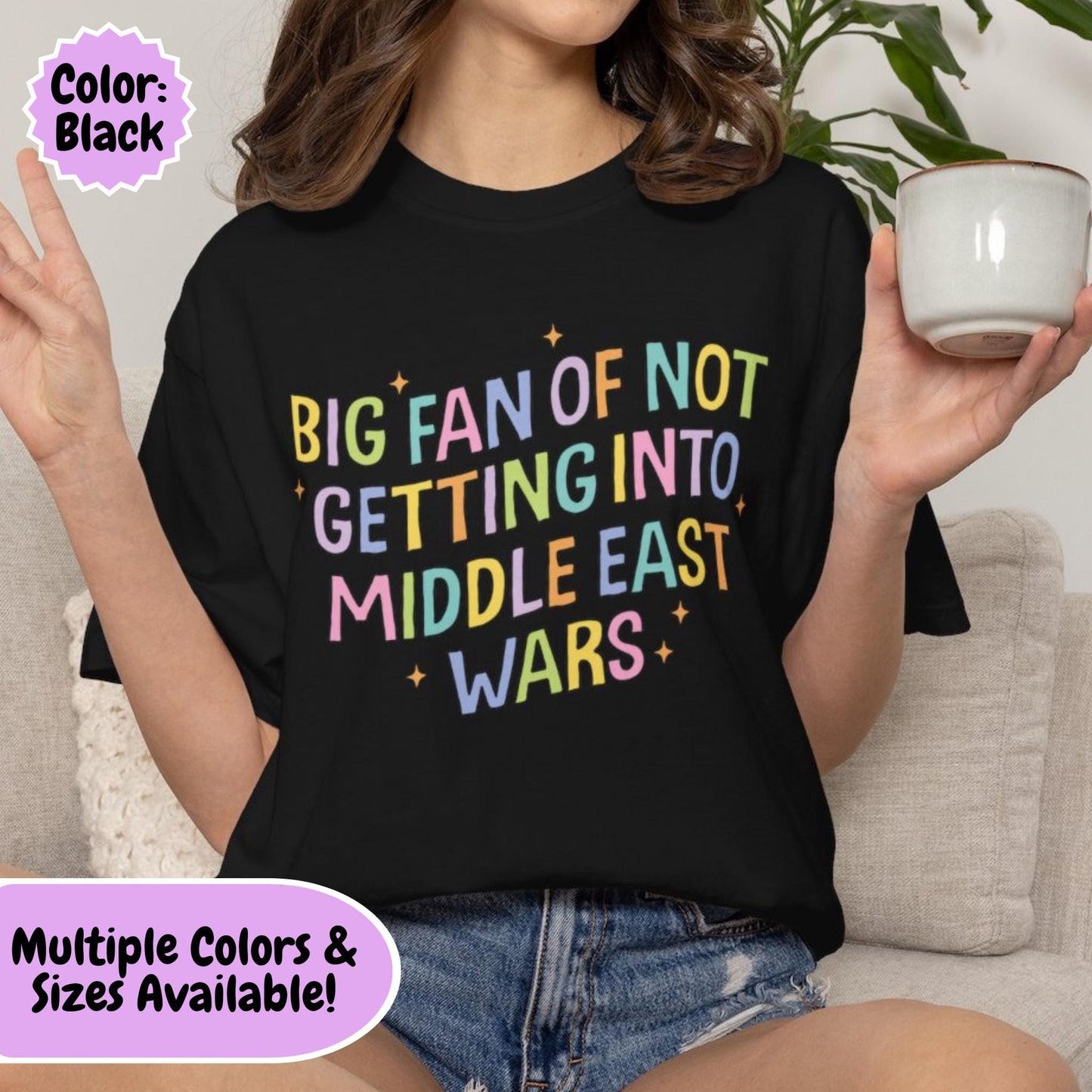 Comfort Colors® Anti-War Peace Shirt for Protest Rally, Anti-Trump FDT Merch