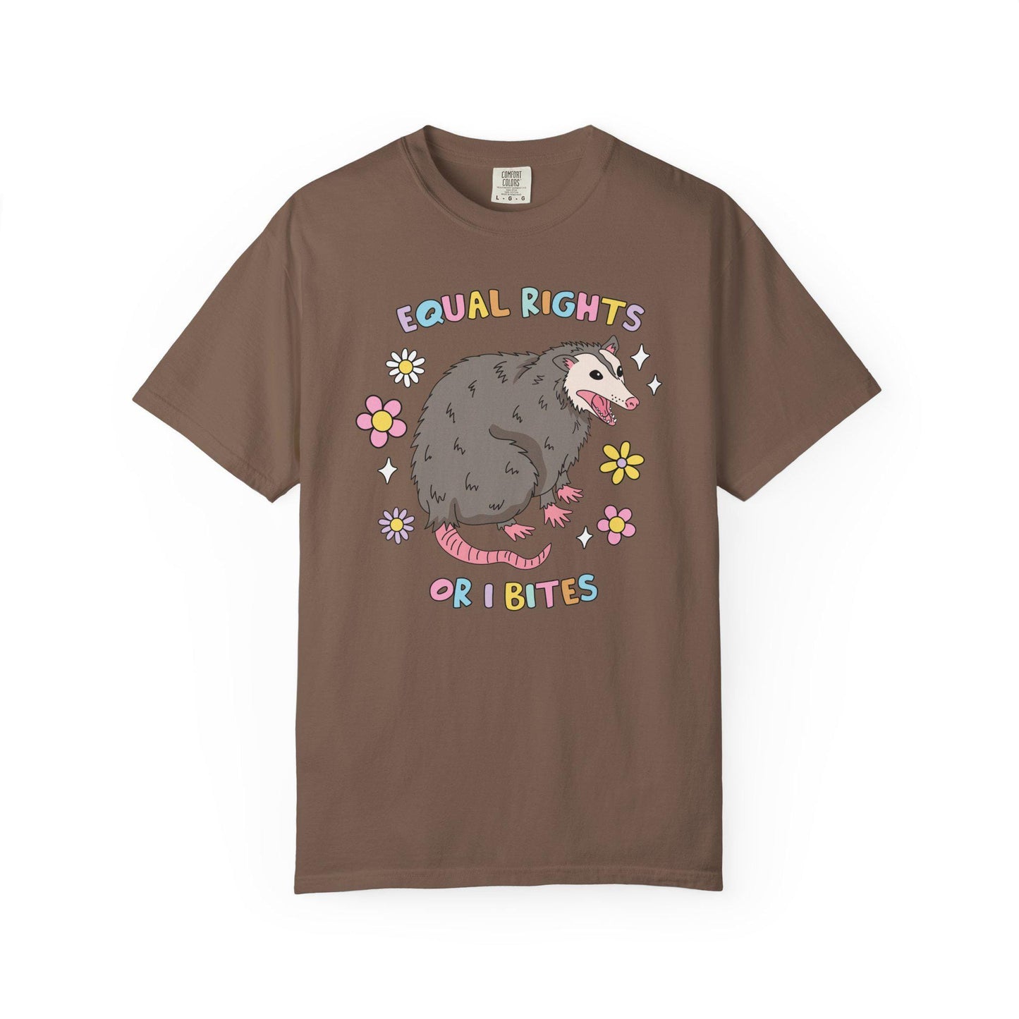 Comfort Colors® Equal Rights For Women Possum Shirt, Funny Cute Opossum Feminist Tee
