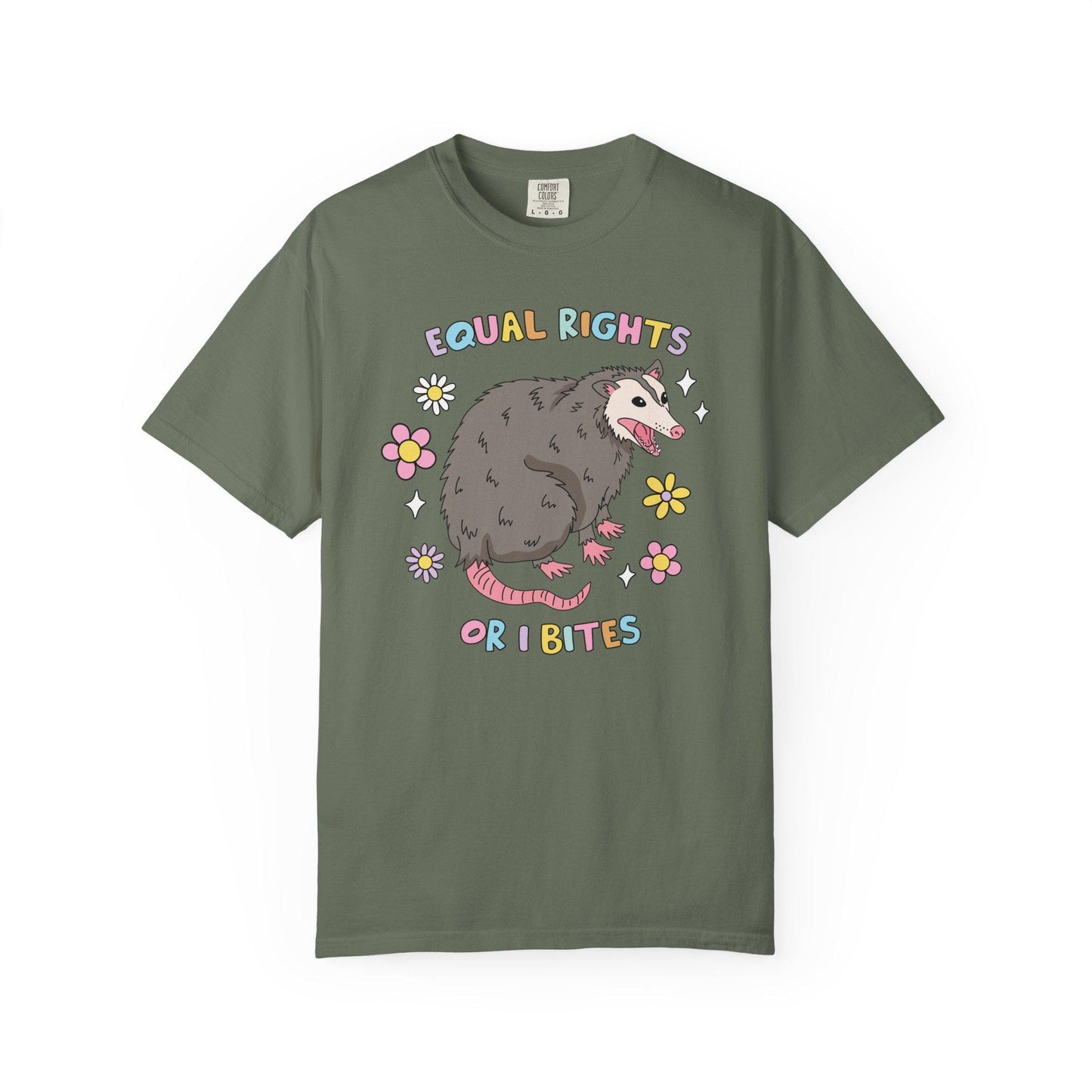 Comfort Colors® Equal Rights For Women Possum Shirt, Funny Cute Opossum Feminist Tee