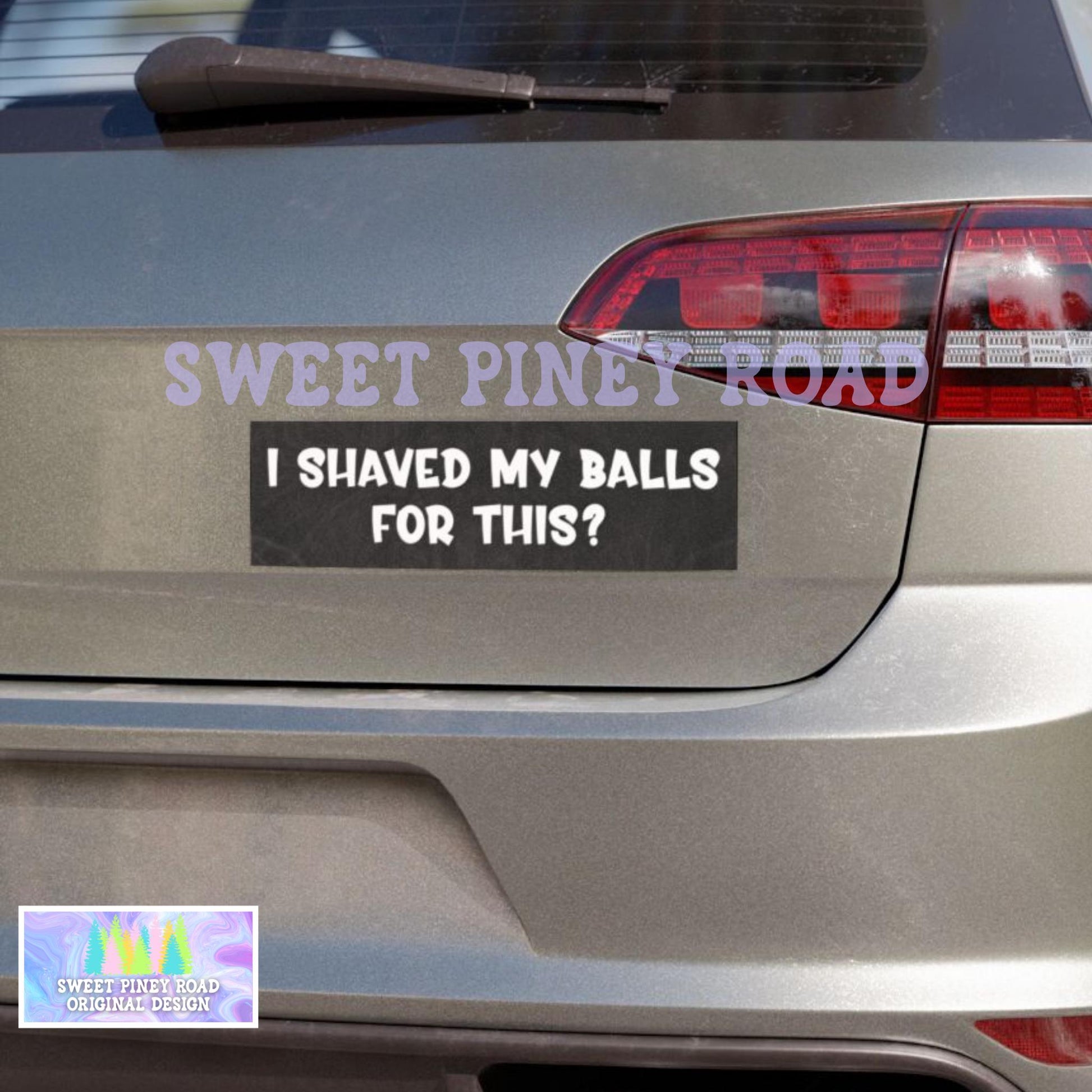 I Shaved My Balls For This? Car Magnet, Funny Bumper Sticker for Husband, Hilarious Dark Humor Gag Gift, Silly Waterproof Idea For Boyfriend