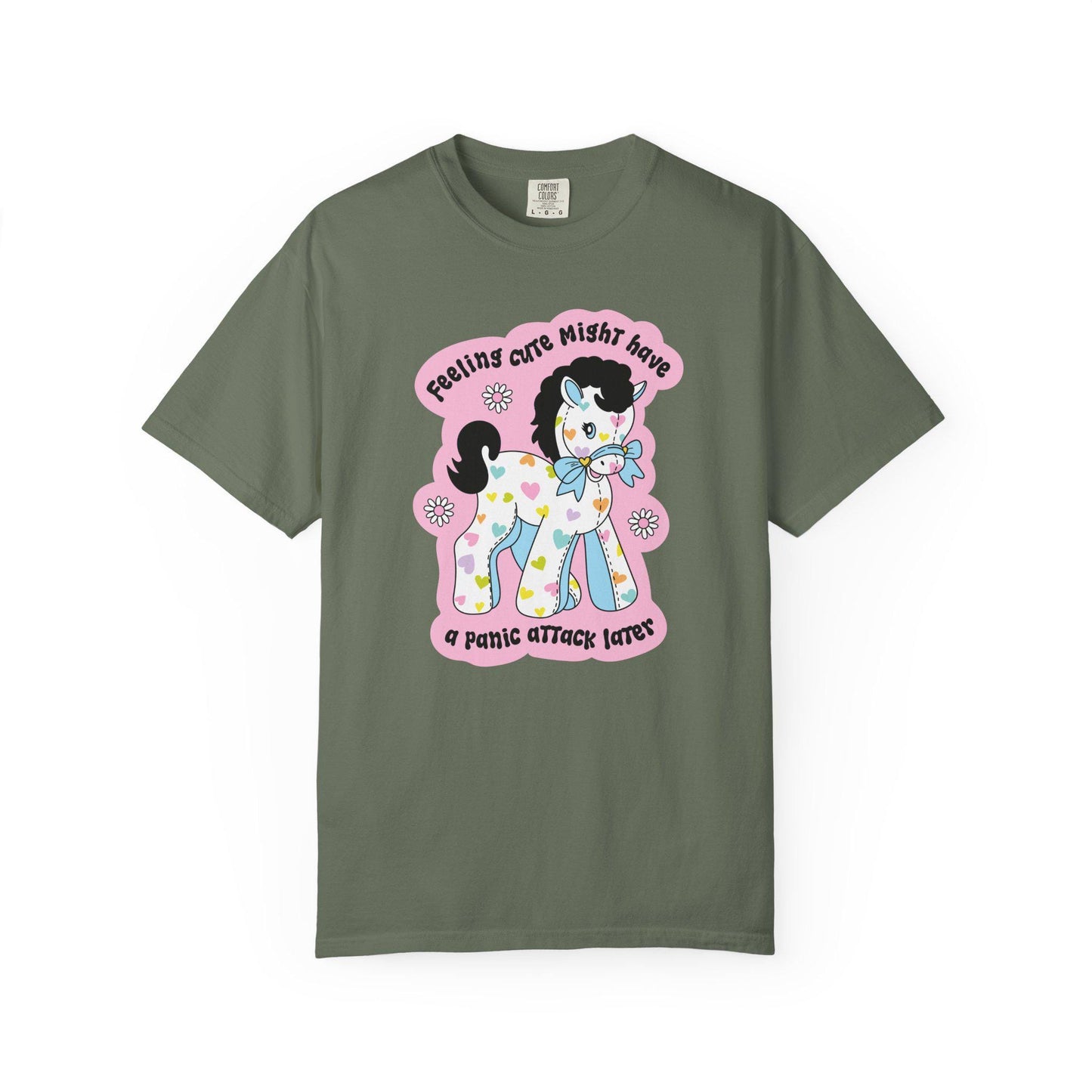 Comfort Colors® Cute Panic Attack Shirt, Funny Pony Anxiety Mental Health Tee