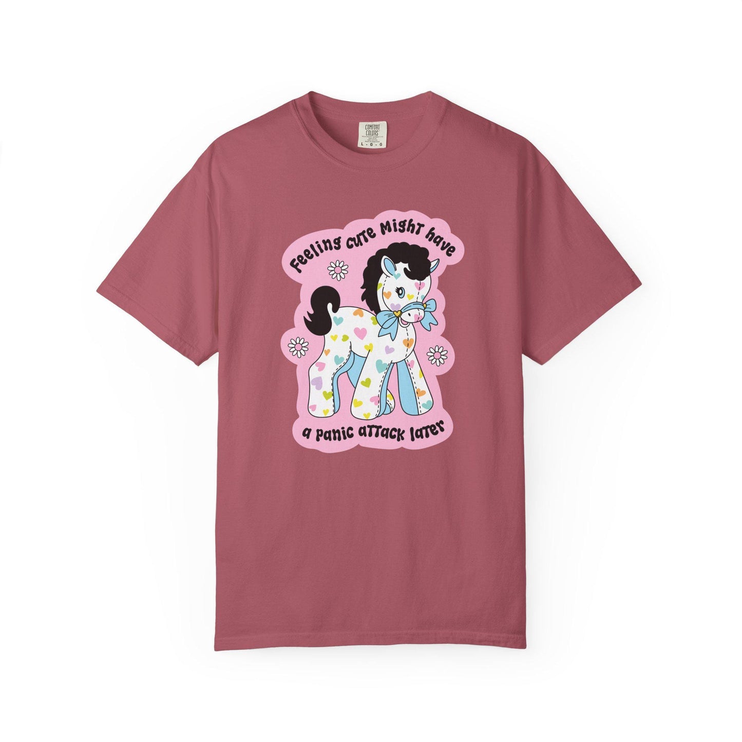 Comfort Colors® Cute Panic Attack Shirt, Funny Pony Anxiety Mental Health Tee