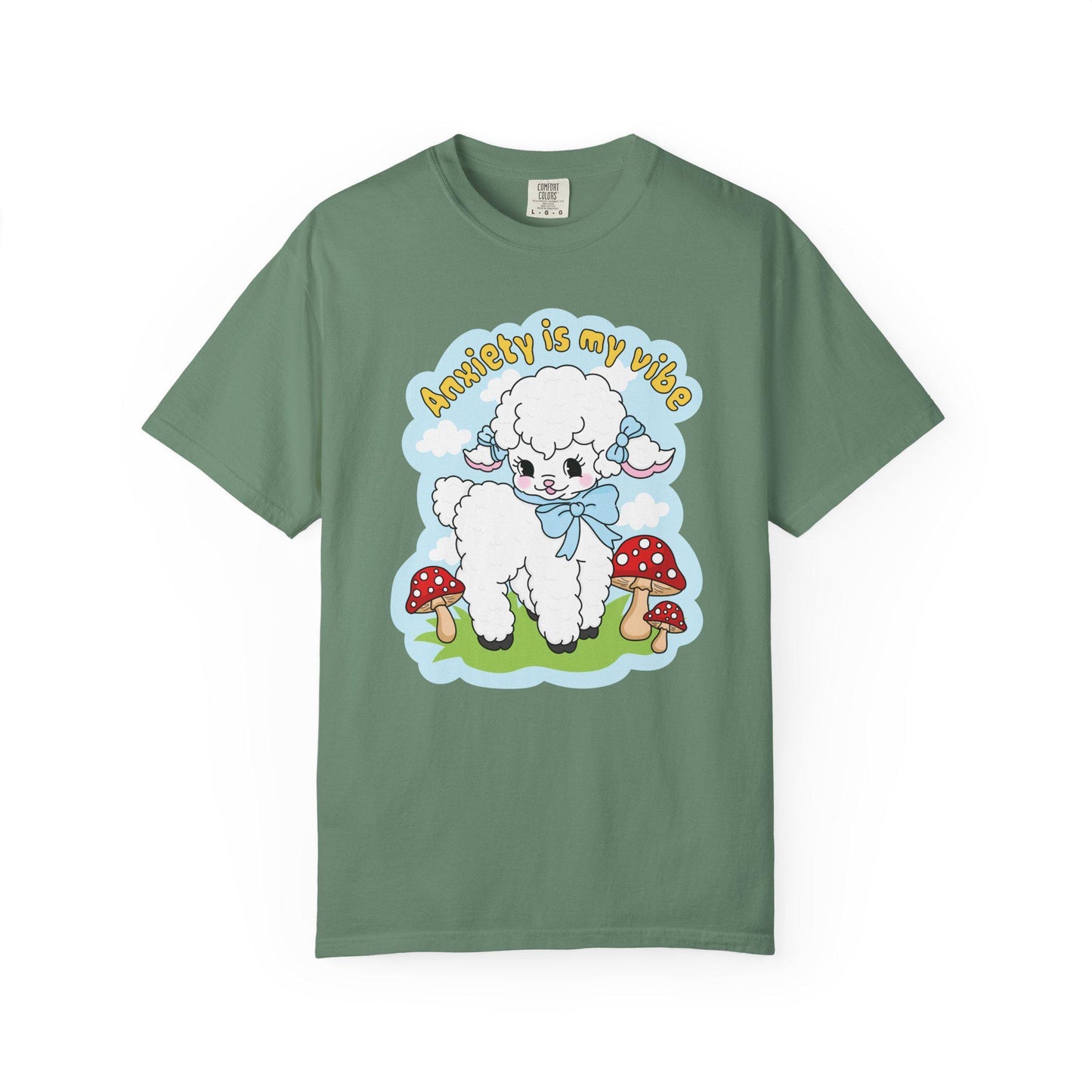 Comfort Colors® Anxiety Is My Vibe Shirt, Funny Cottagecore Lamb Mental Health Tee