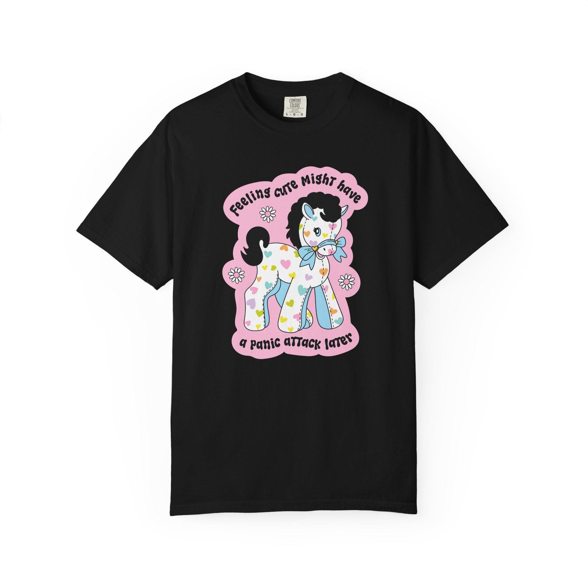 Comfort Colors® Cute Panic Attack Shirt, Funny Pony Anxiety Mental Health Tee