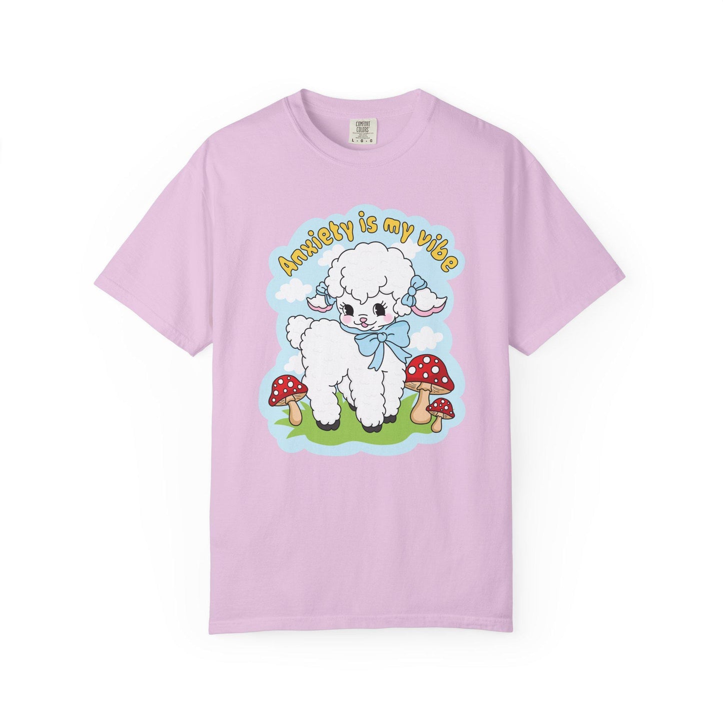 Comfort Colors® Anxiety Is My Vibe Shirt, Funny Cottagecore Lamb Mental Health Tee