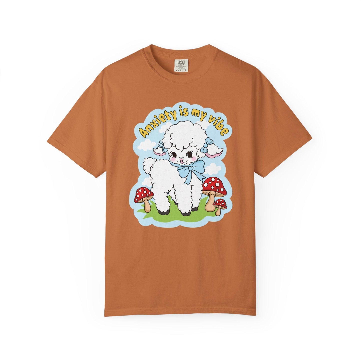 Comfort Colors® Anxiety Is My Vibe Shirt, Funny Cottagecore Lamb Mental Health Tee