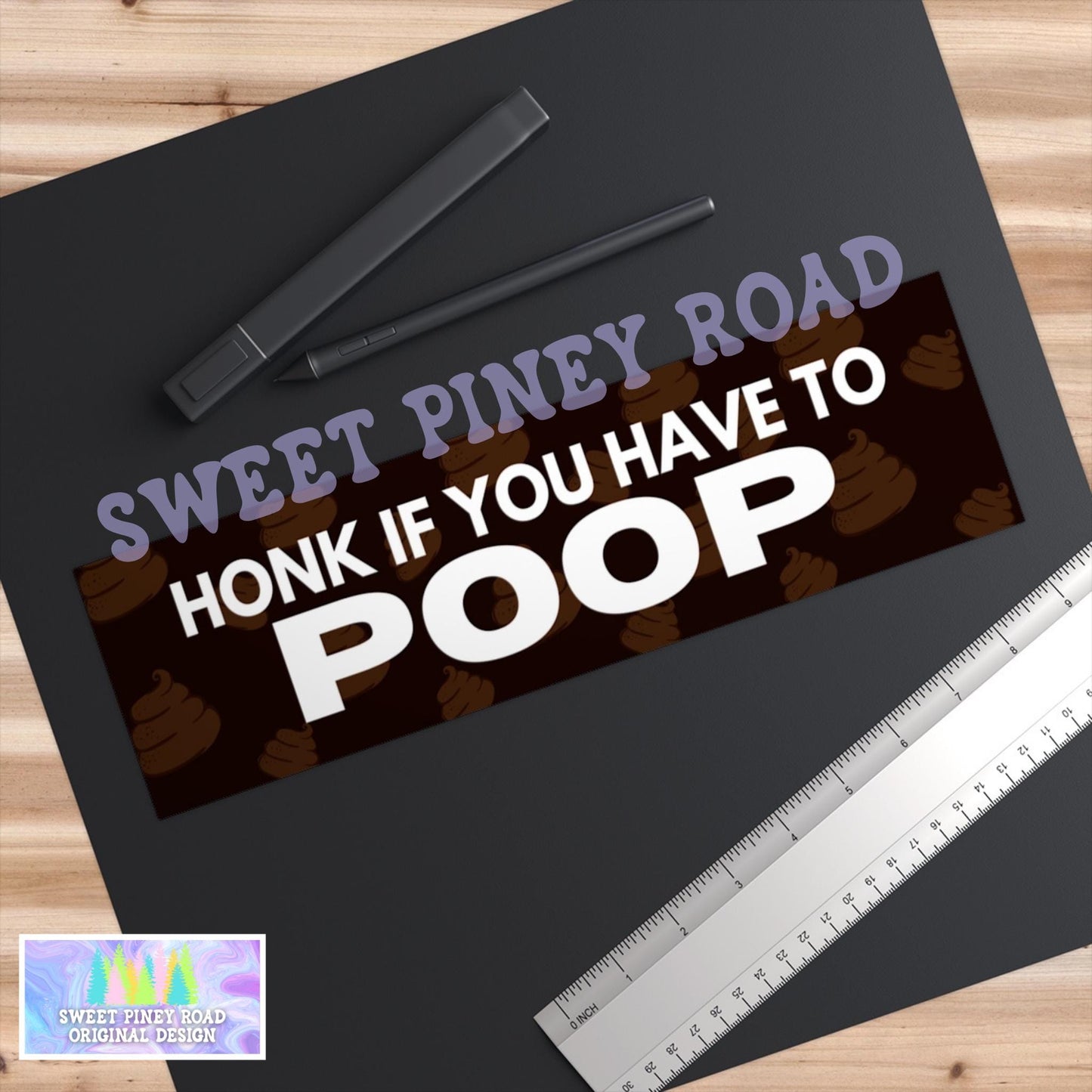Honk If You Have To Poop Car Magnet, Funny Bumper Sticker, Silly Gag Gift