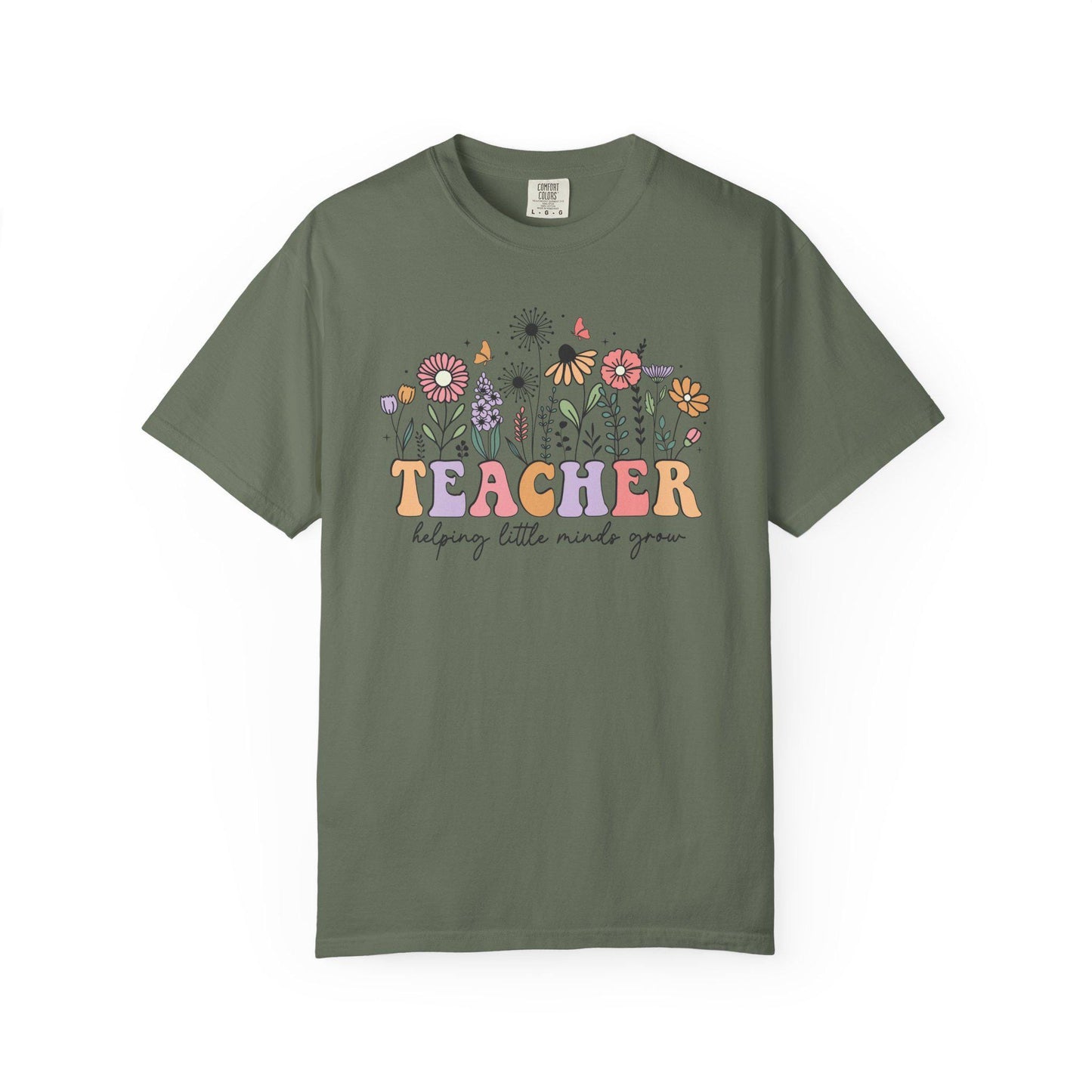 Comfort Colors® Teacher Shirt for Back to School, Helping Little Minds Grow Flower Tee