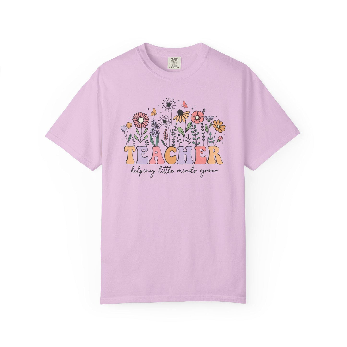 Comfort Colors® Teacher Shirt for Back to School, Helping Little Minds Grow Flower Tee
