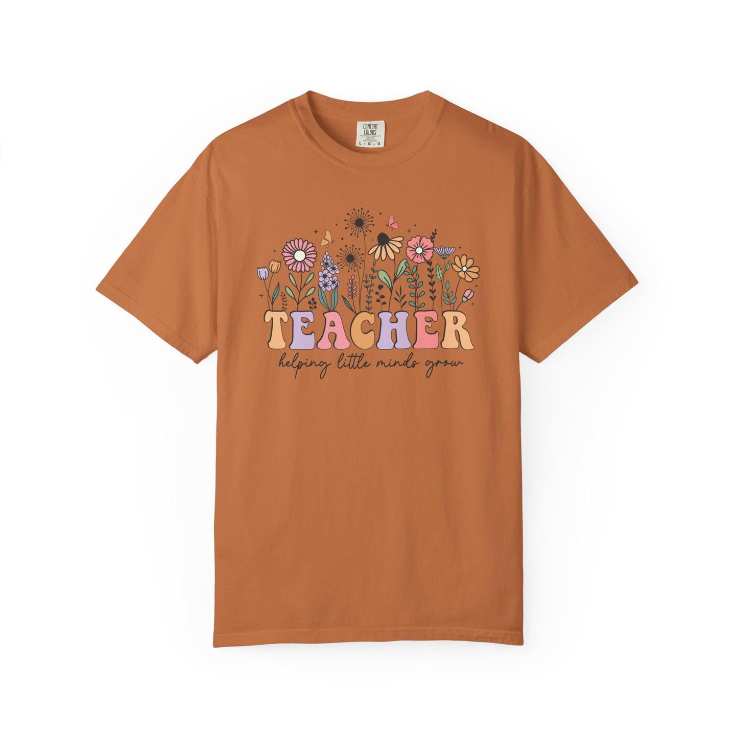 Comfort Colors® Teacher Shirt for Back to School, Helping Little Minds Grow Flower Tee