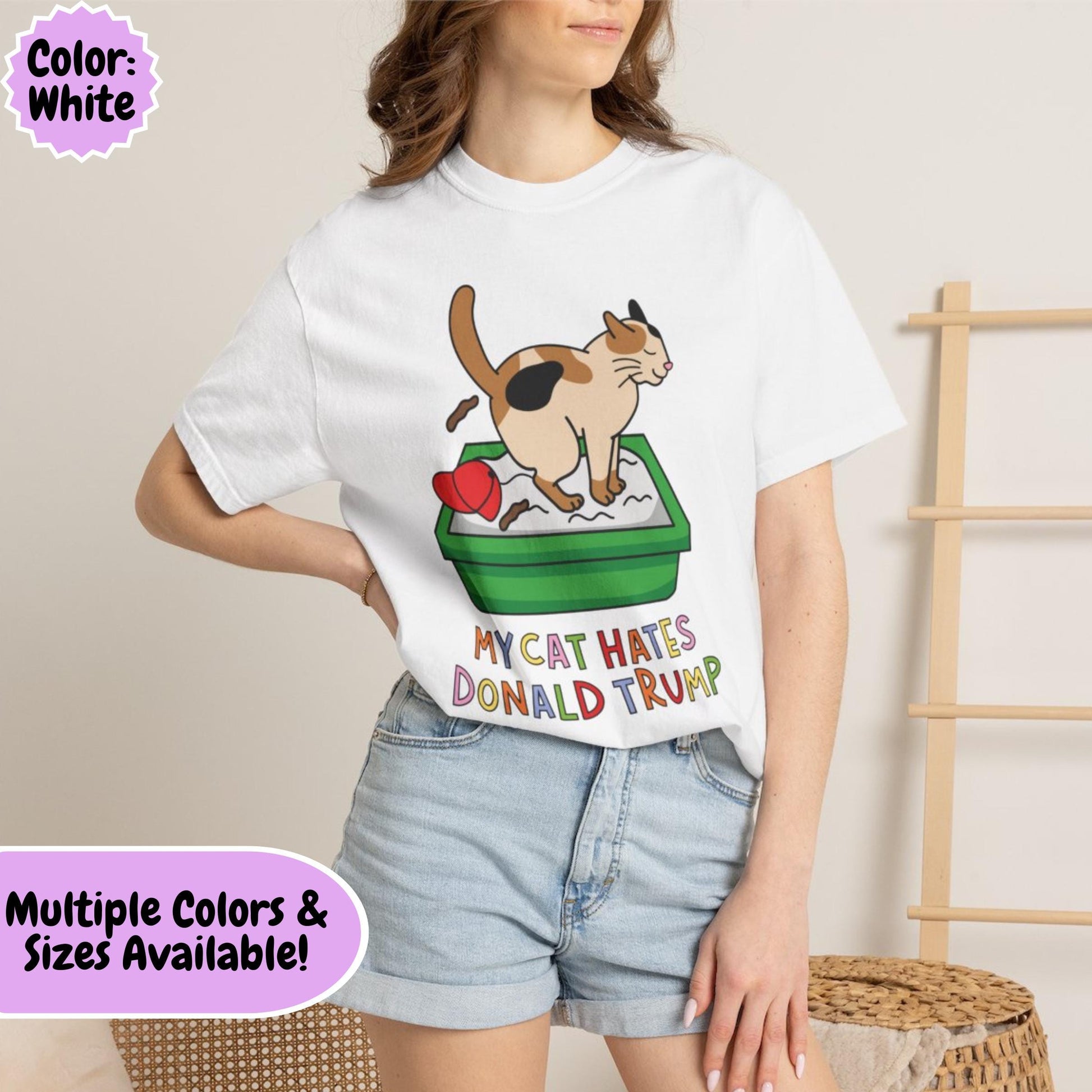 Comfort Colors® My Cat Hates Donald Trump Shirt for Protest Rally, Anti-Trump FDT Merch