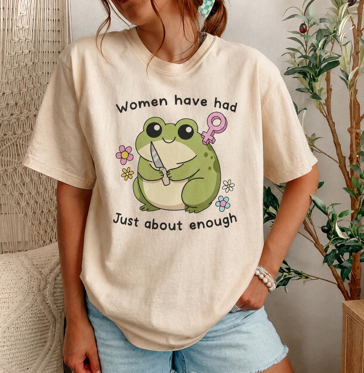 Comfort Colors® Women Have Had Enough Shirt, Cute Kawaii Frog With Knife Tee