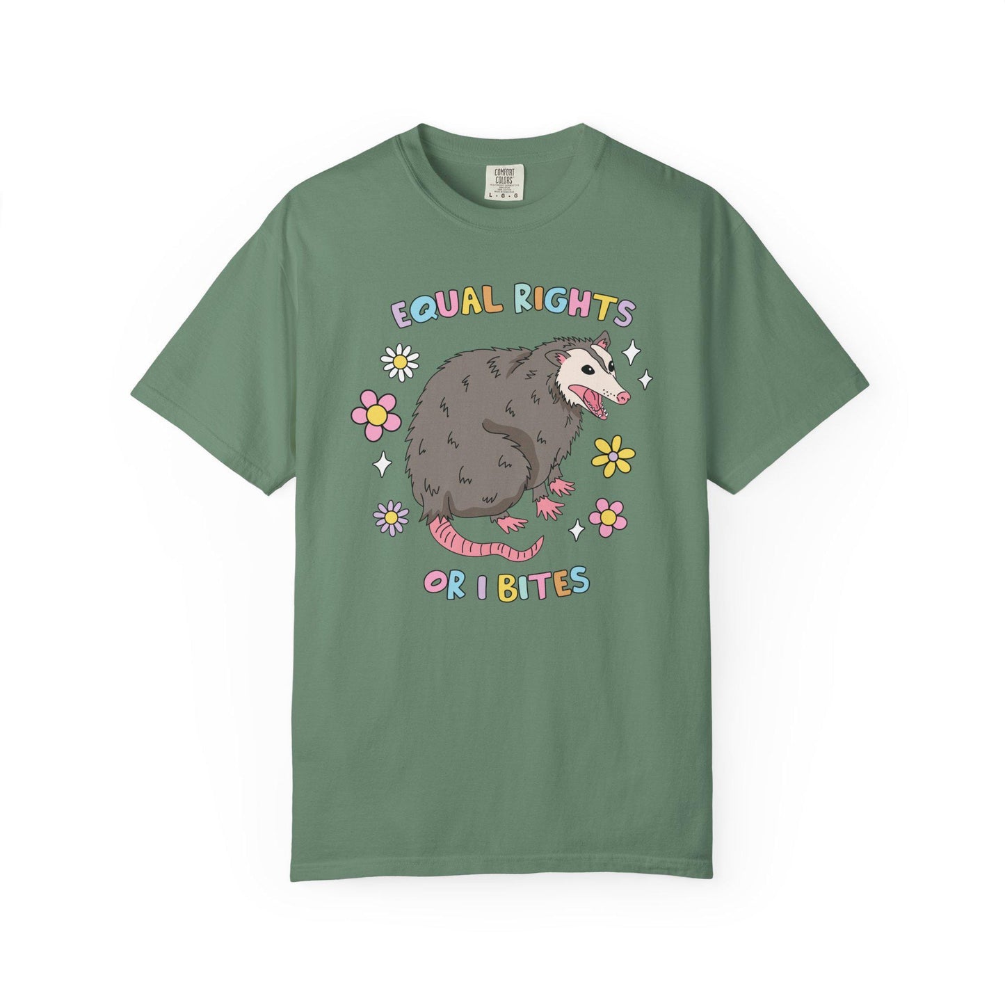 Comfort Colors® Equal Rights For Women Possum Shirt, Funny Cute Opossum Feminist Tee