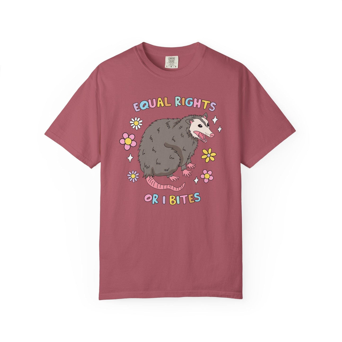Comfort Colors® Equal Rights For Women Possum Shirt, Funny Cute Opossum Feminist Tee