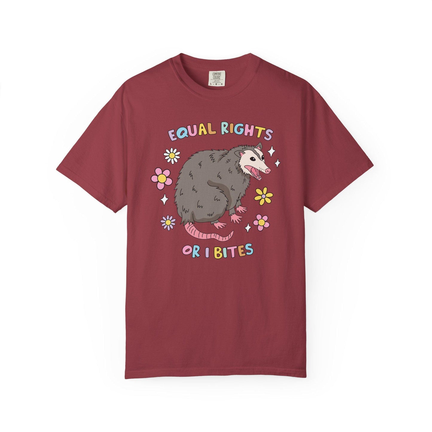 Comfort Colors® Equal Rights For Women Possum Shirt, Funny Cute Opossum Feminist Tee