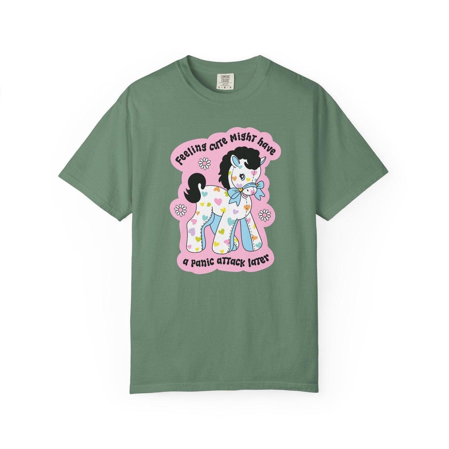 Comfort Colors® Cute Panic Attack Shirt, Funny Pony Anxiety Mental Health Tee