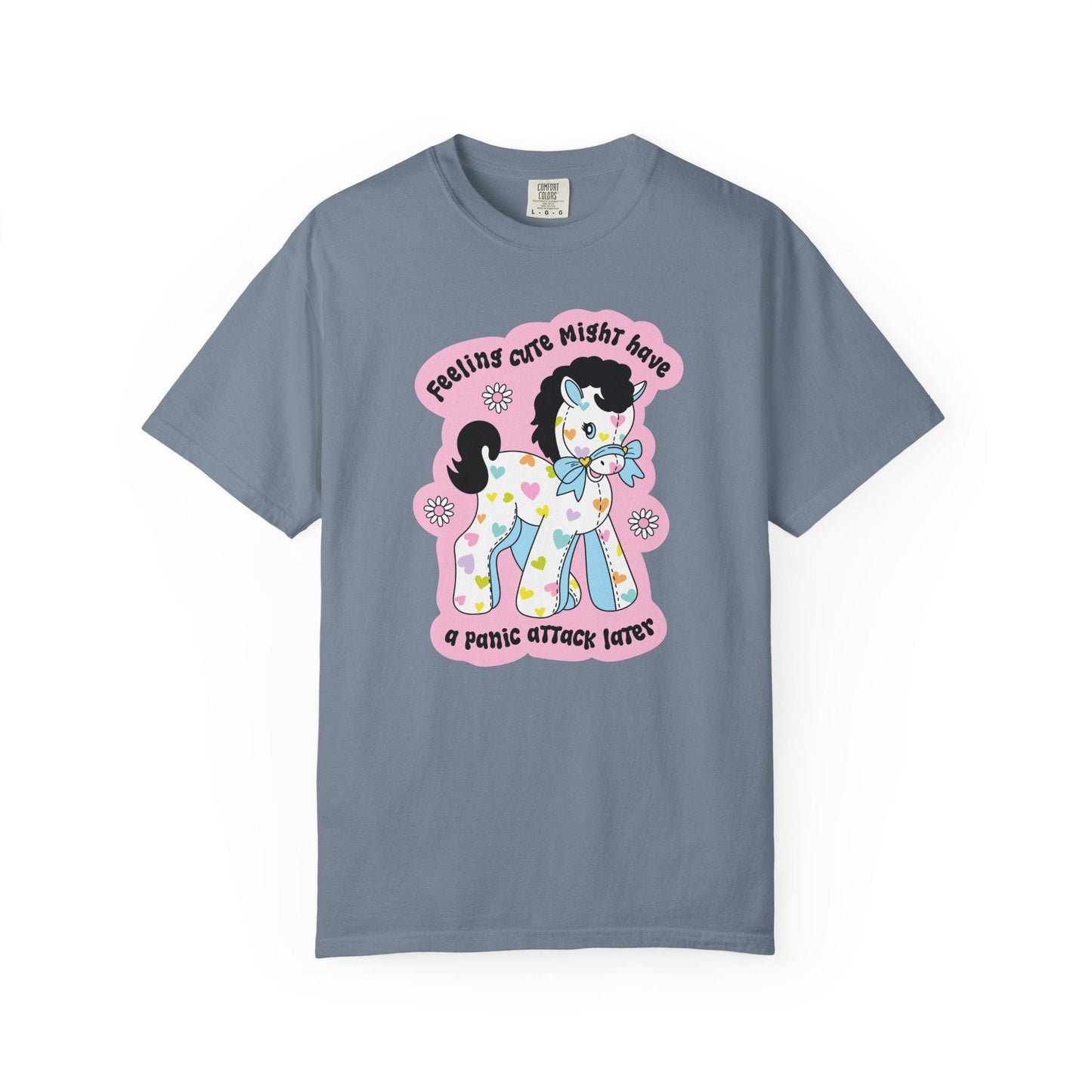 Comfort Colors® Cute Panic Attack Shirt, Funny Pony Anxiety Mental Health Tee