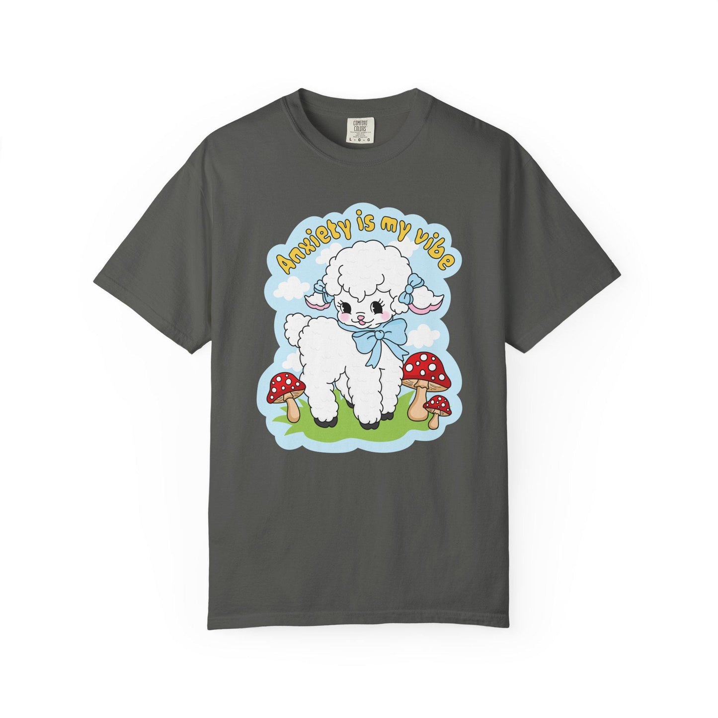 Comfort Colors® Anxiety Is My Vibe Shirt, Funny Cottagecore Lamb Mental Health Tee
