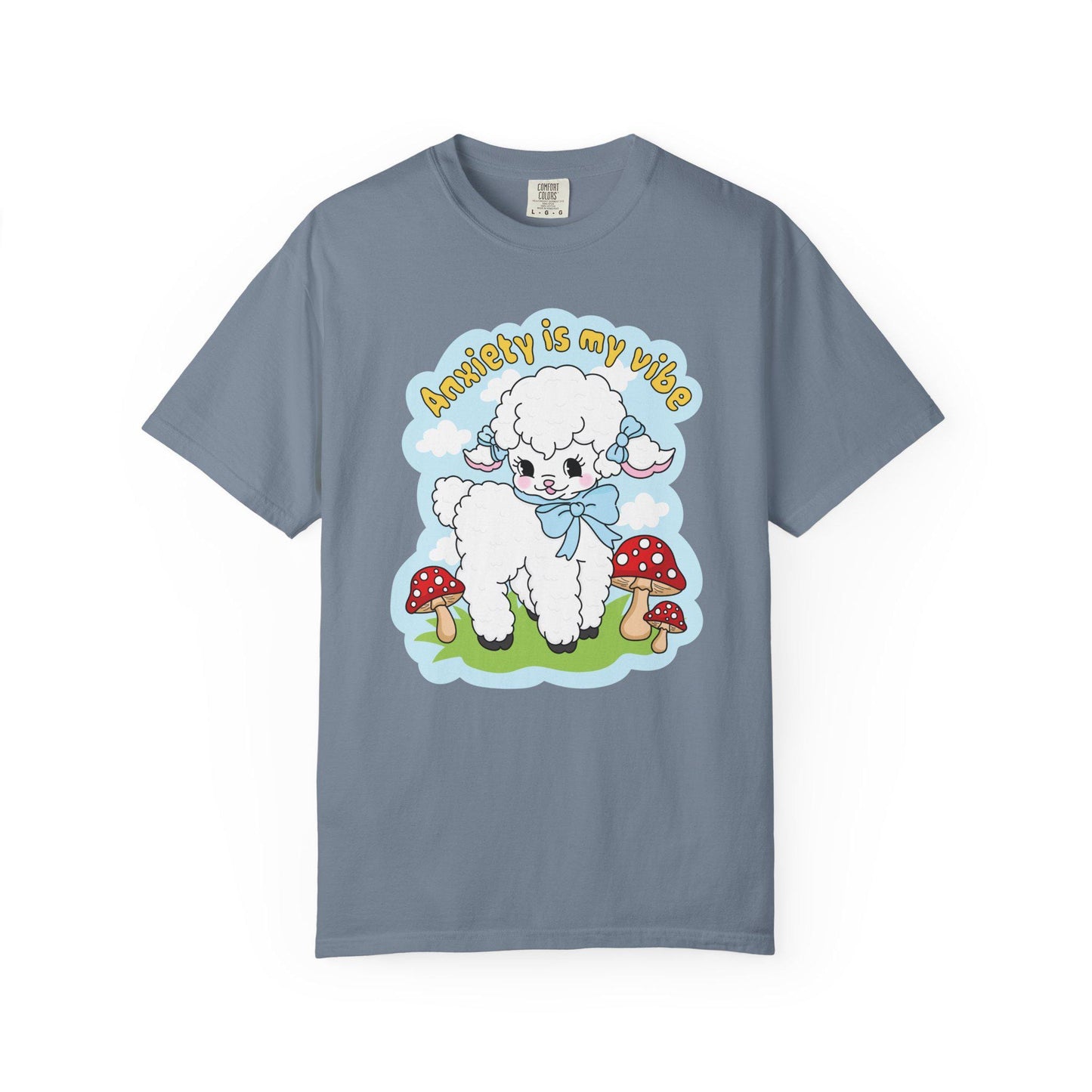Comfort Colors® Anxiety Is My Vibe Shirt, Funny Cottagecore Lamb Mental Health Tee