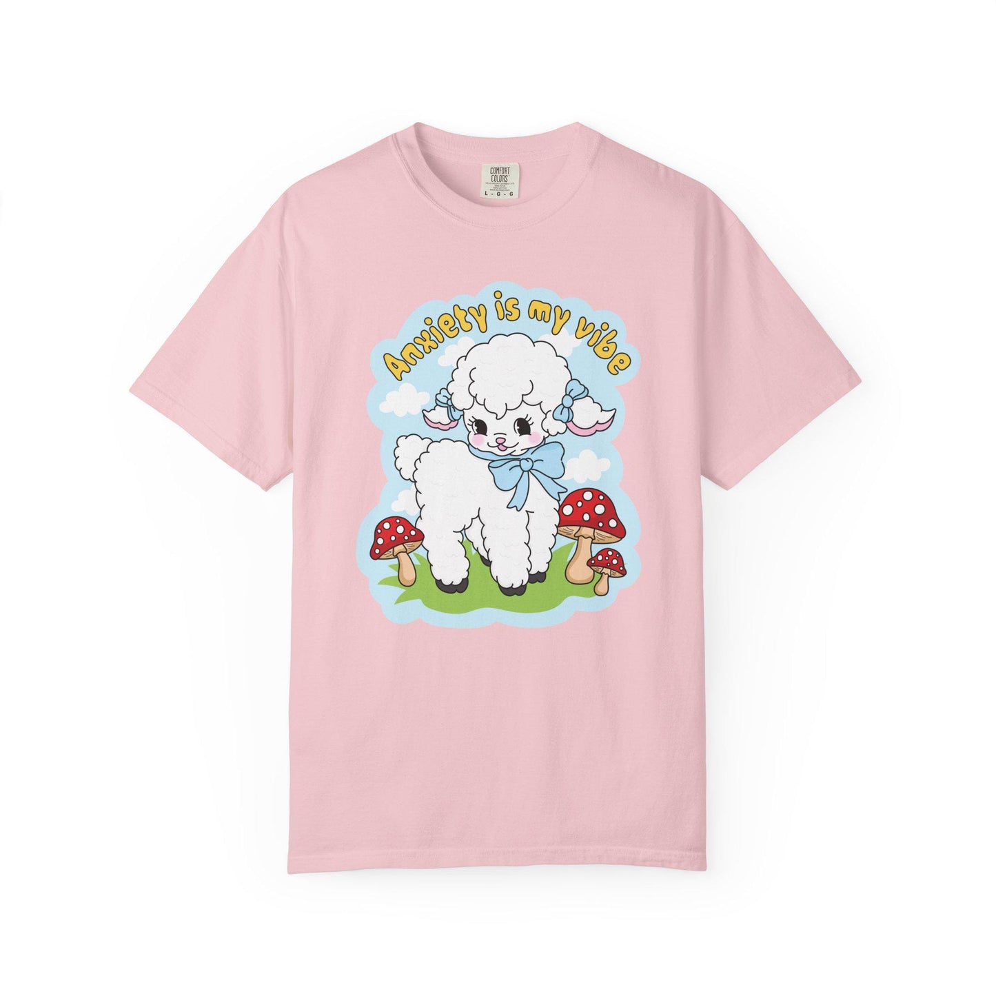 Comfort Colors® Anxiety Is My Vibe Shirt, Funny Cottagecore Lamb Mental Health Tee