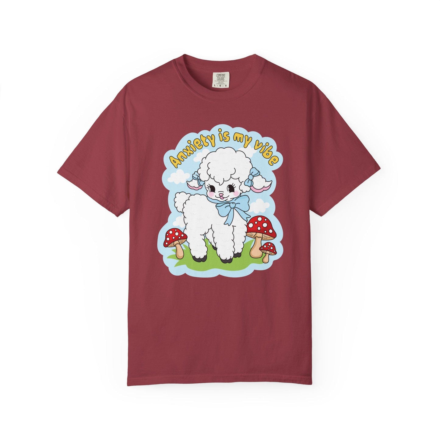 Comfort Colors® Anxiety Is My Vibe Shirt, Funny Cottagecore Lamb Mental Health Tee