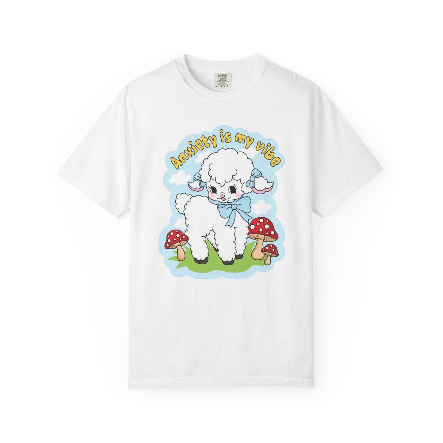 Comfort Colors® Anxiety Is My Vibe Shirt, Funny Cottagecore Lamb Mental Health Tee