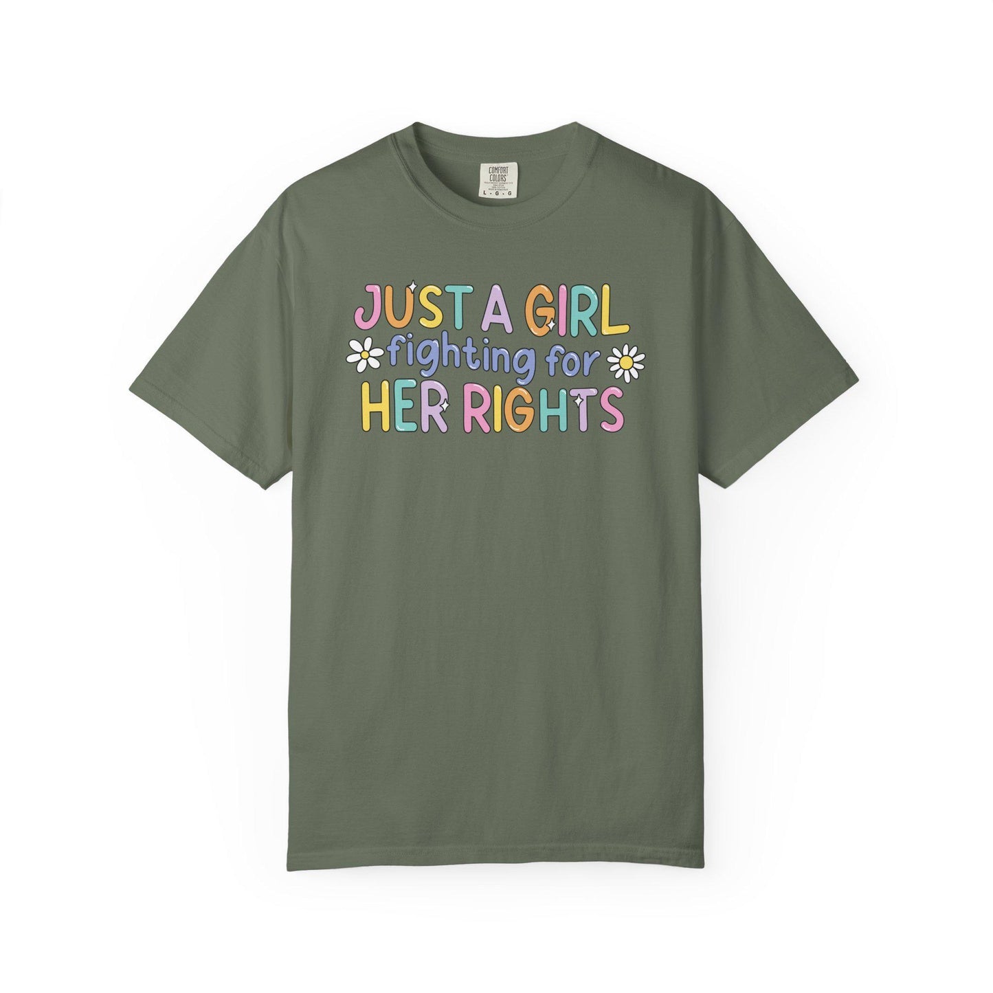 Comfort Colors® Fight For Women's Rights Shirt, Cute Pastel Rainbow Anti-Trump FDT Tee