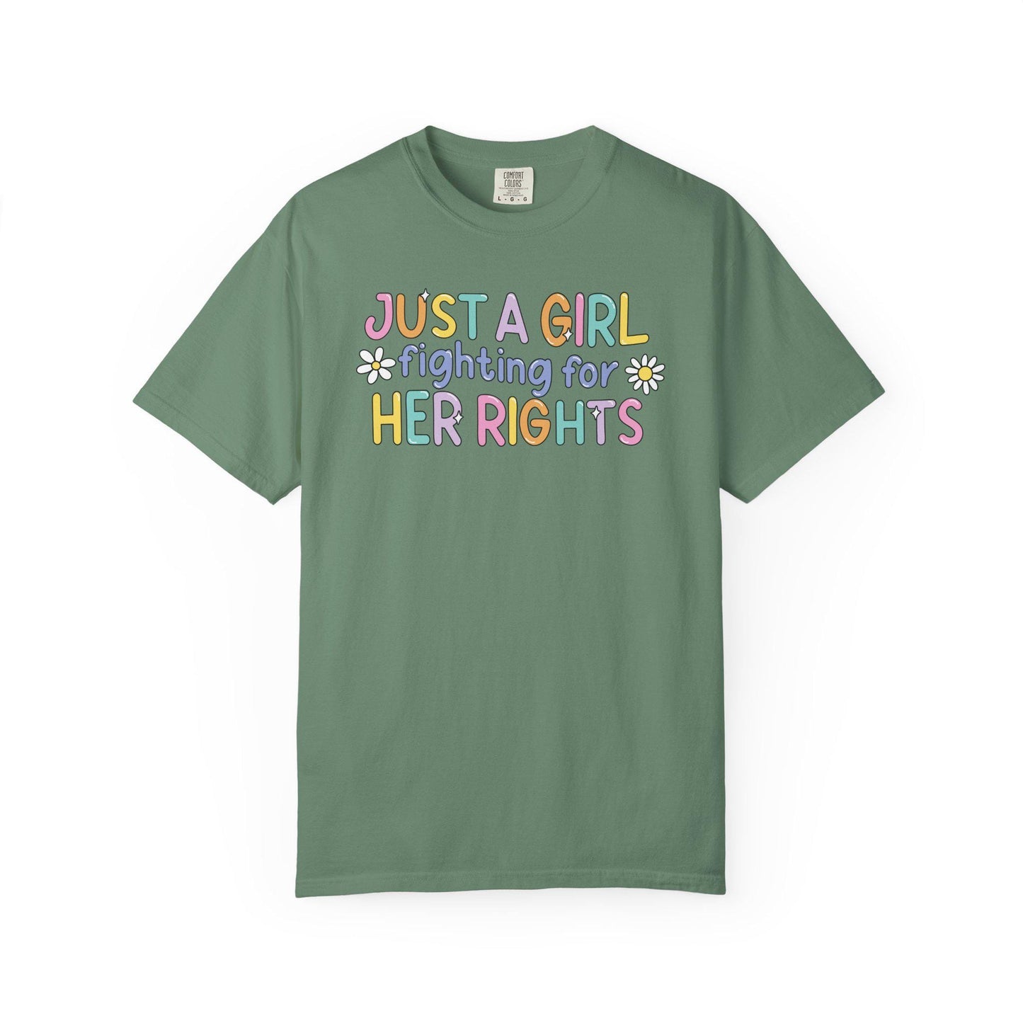 Comfort Colors® Fight For Women's Rights Shirt, Cute Pastel Rainbow Anti-Trump FDT Tee