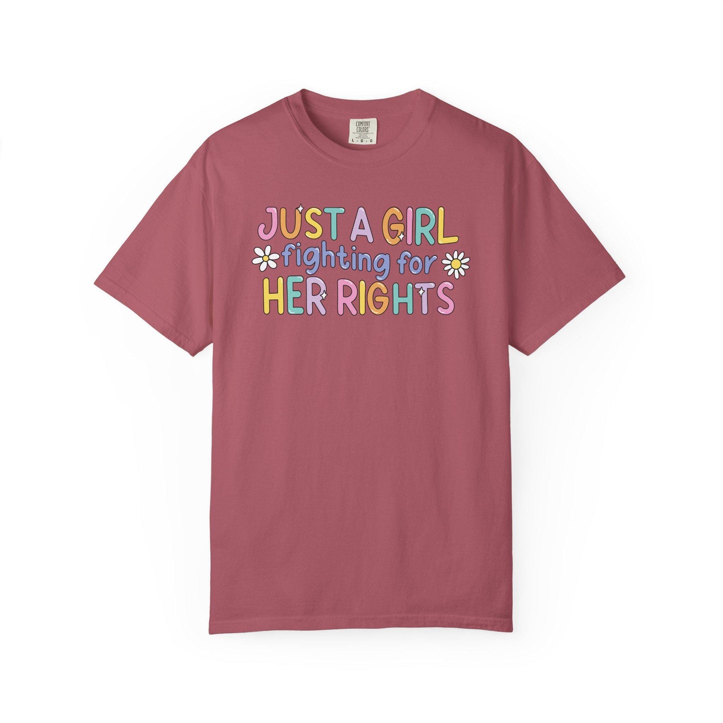 Comfort Colors® Fight For Women's Rights Shirt, Cute Pastel Rainbow Anti-Trump FDT Tee