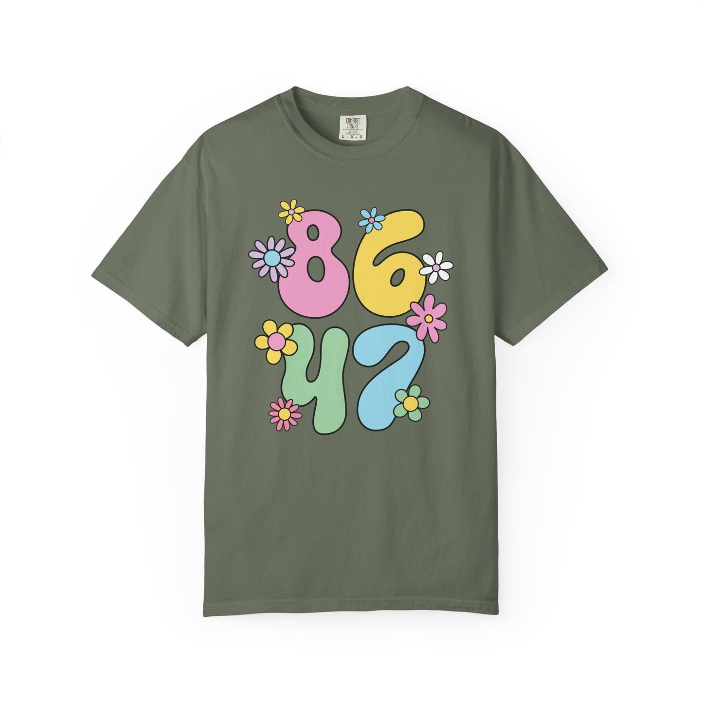 Comfort Colors® 8647 Anti-Trump Shirt, Cute Pastel Rainbow Flowers FDT Tee