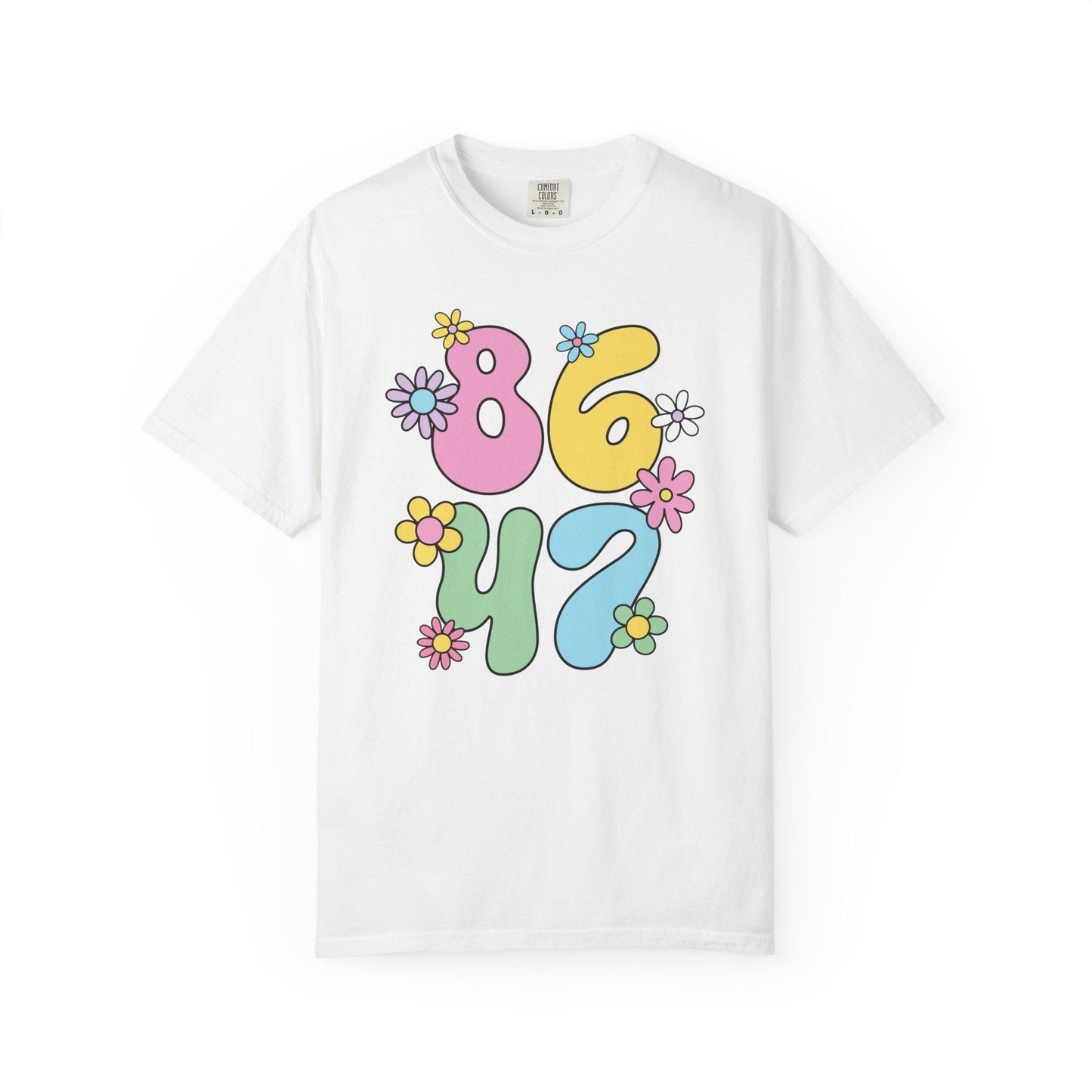 Comfort Colors® 8647 Anti-Trump Shirt, Cute Pastel Rainbow Flowers FDT Tee