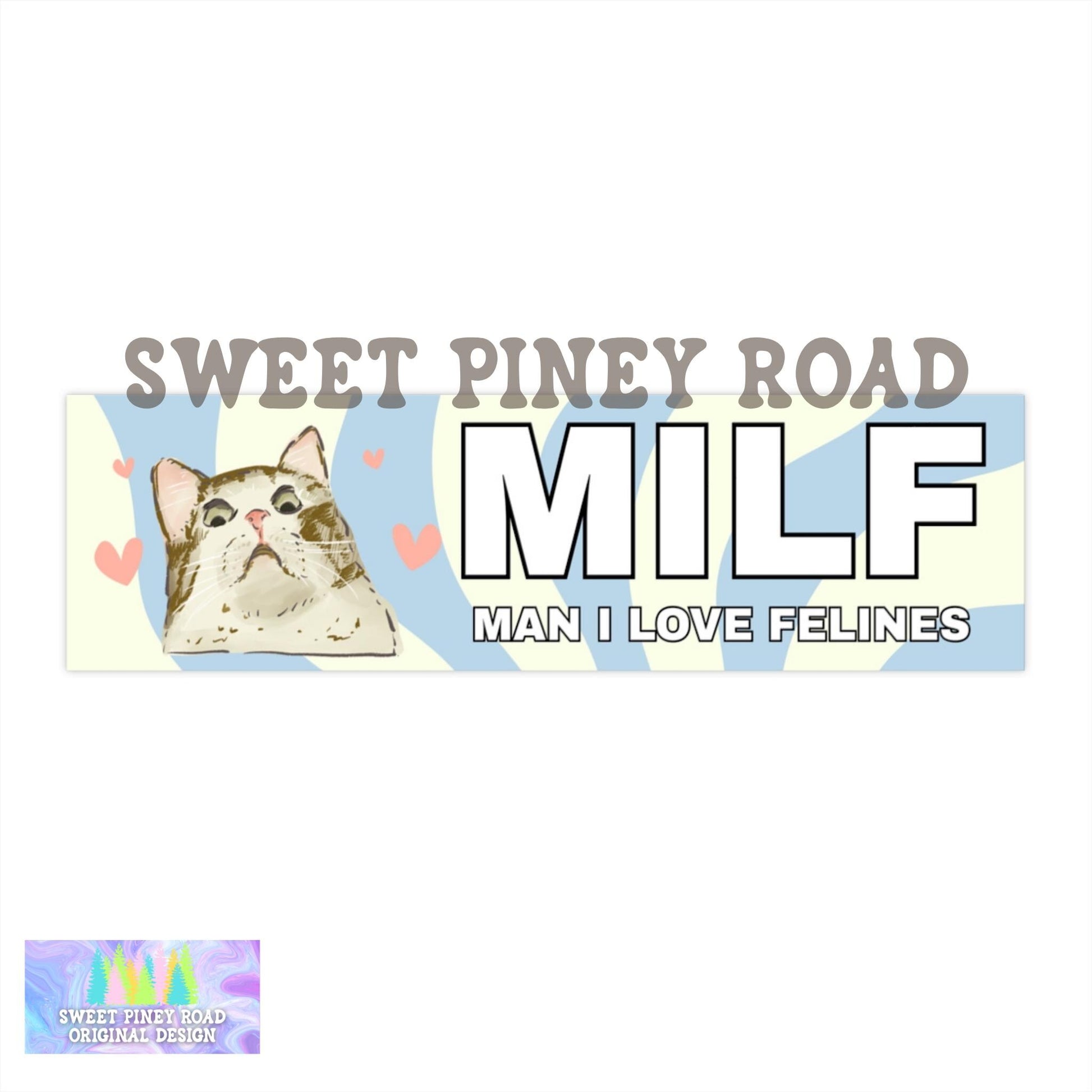 MILF Man I Love Felines Car Magnet, Hilarious Cat Lover Bumper Sticker