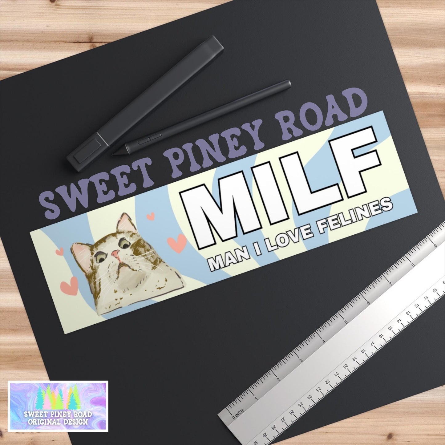 MILF Man I Love Felines Car Magnet, Hilarious Cat Lover Bumper Sticker