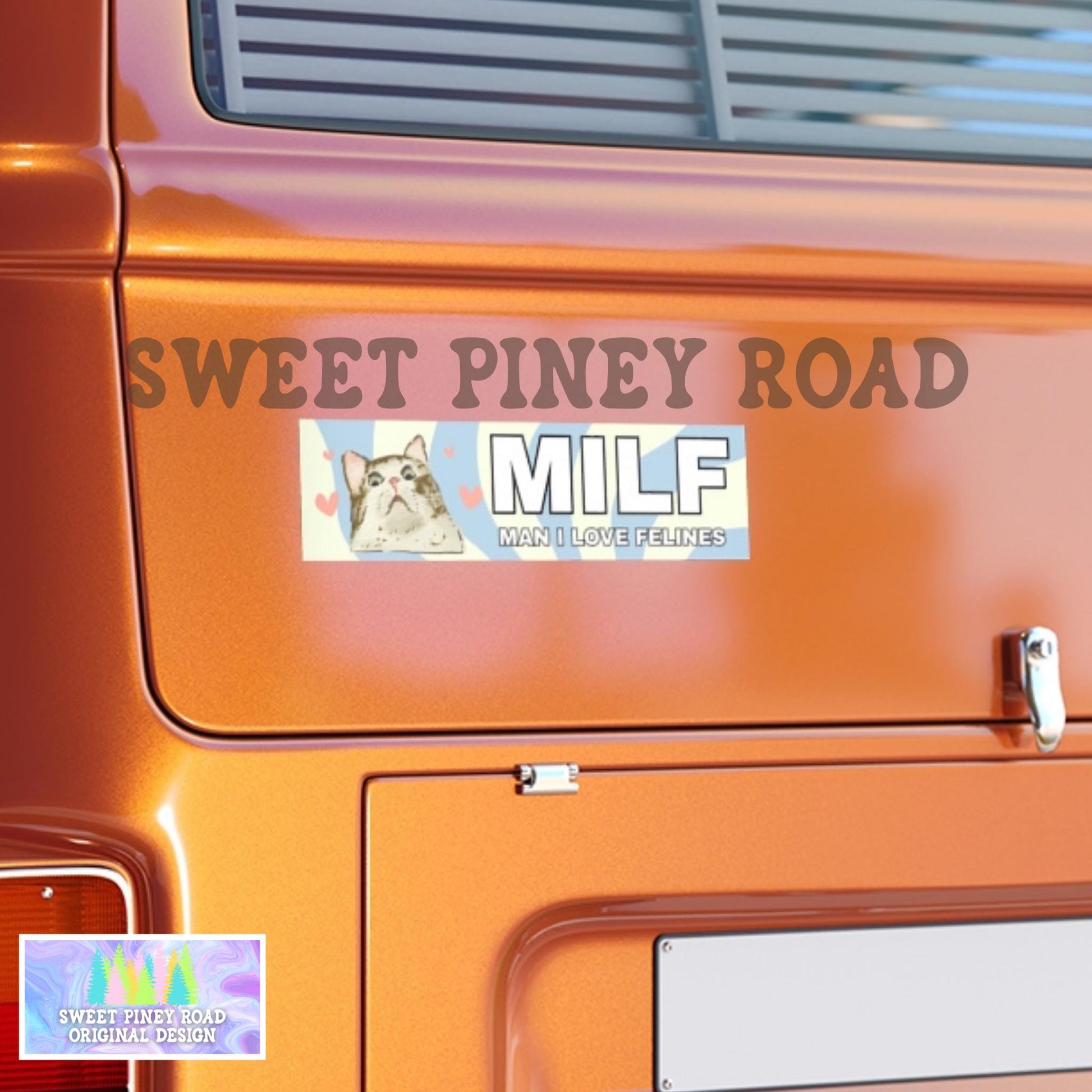 MILF Man I Love Felines Car Magnet, Hilarious Cat Lover Bumper Sticker