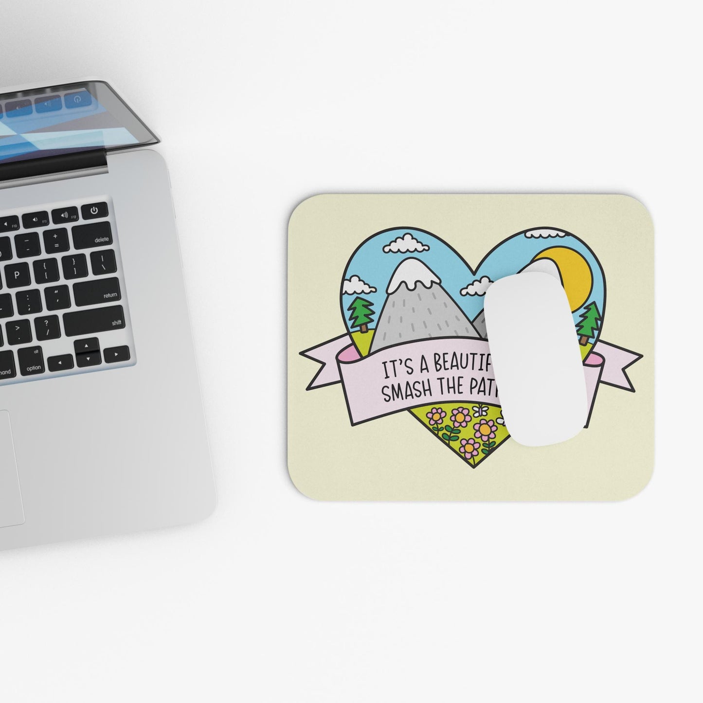 Beautiful Day to Smash the Patriarchy Mouse Pad, Feminist Desk Accessory, Progressive Office Decor, Cute Political FDT Gift for Women