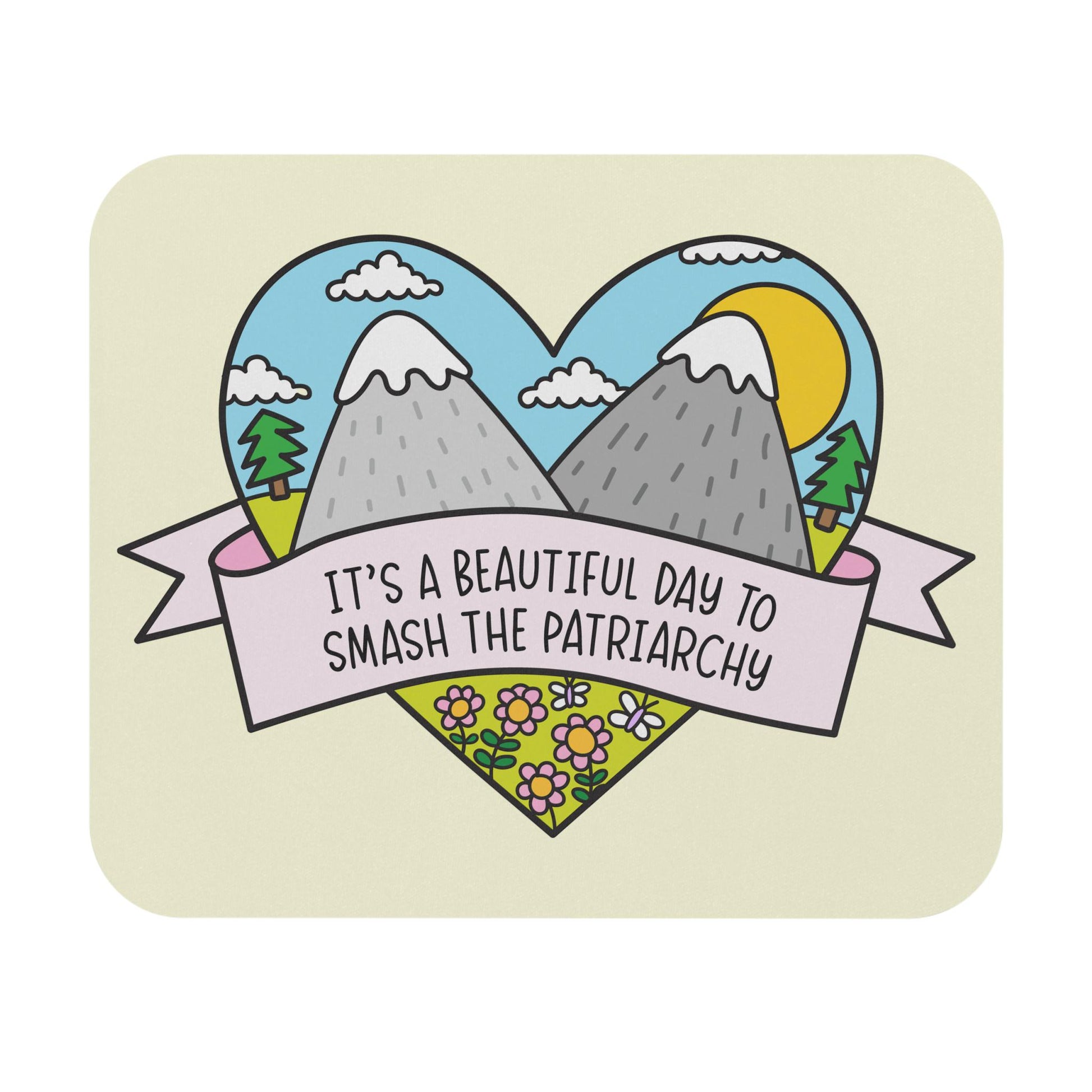 Beautiful Day to Smash the Patriarchy Mouse Pad, Feminist Desk Accessory, Progressive Office Decor, Cute Political FDT Gift for Women