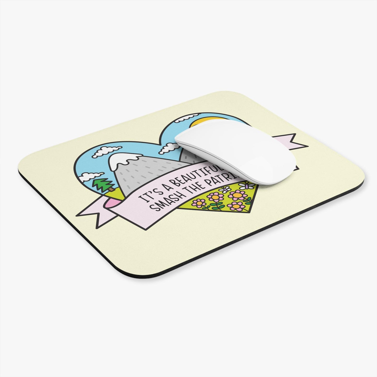 Beautiful Day to Smash the Patriarchy Mouse Pad, Feminist Desk Accessory, Progressive Office Decor, Cute Political FDT Gift for Women