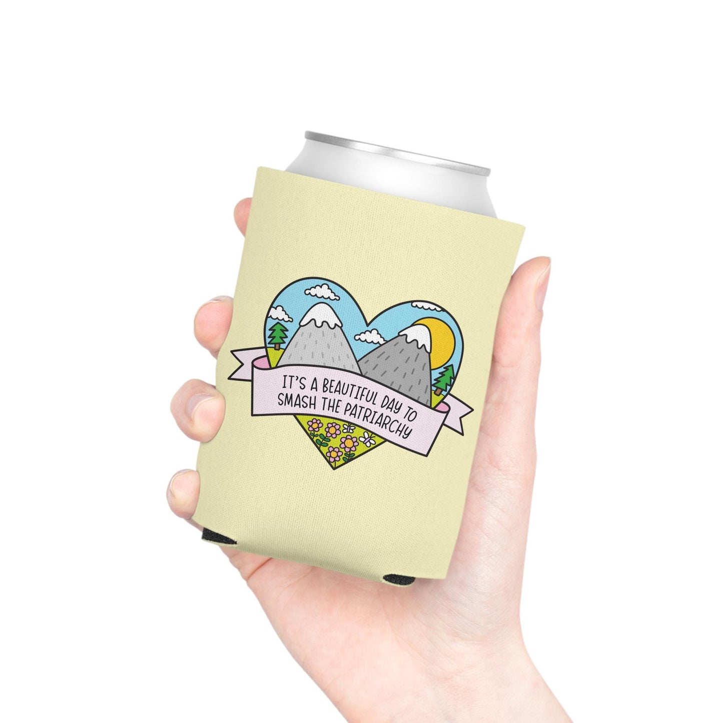 Beautiful Day to Smash the Patriarchy Can Cooler, Cute Feminist Cup Sleeve, Political FDT Gift for Women