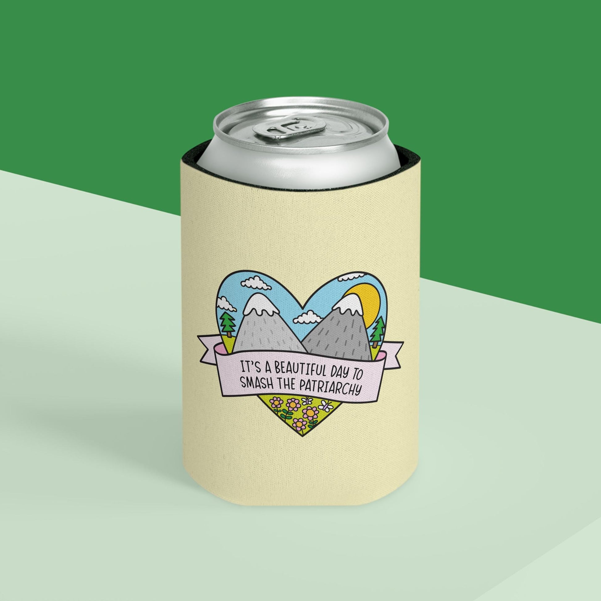 Beautiful Day to Smash the Patriarchy Can Cooler, Cute Feminist Cup Sleeve, Political FDT Gift for Women