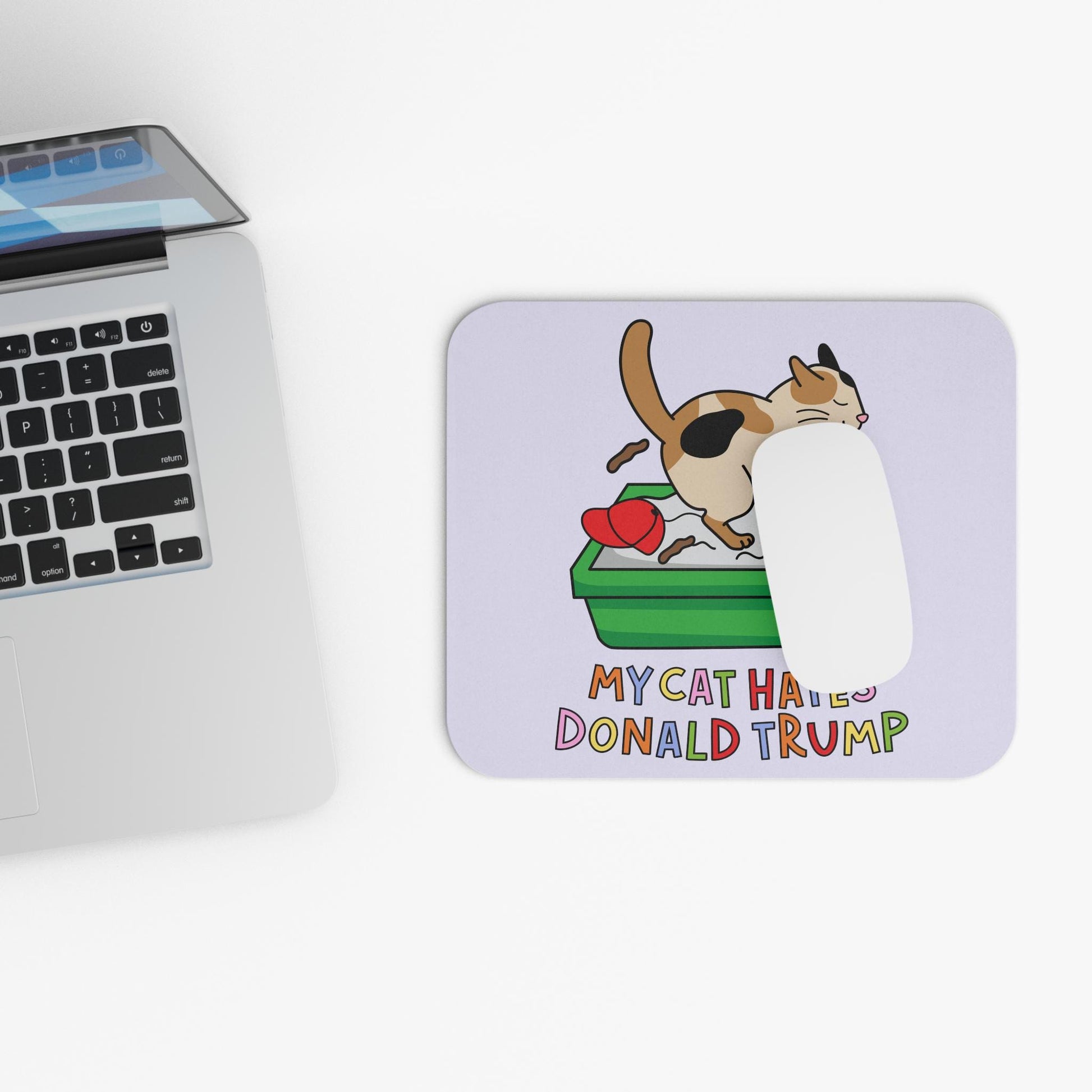 Funny My Cat Hates Donald Trump Mouse Pad, Hilarious FDT Office Decor